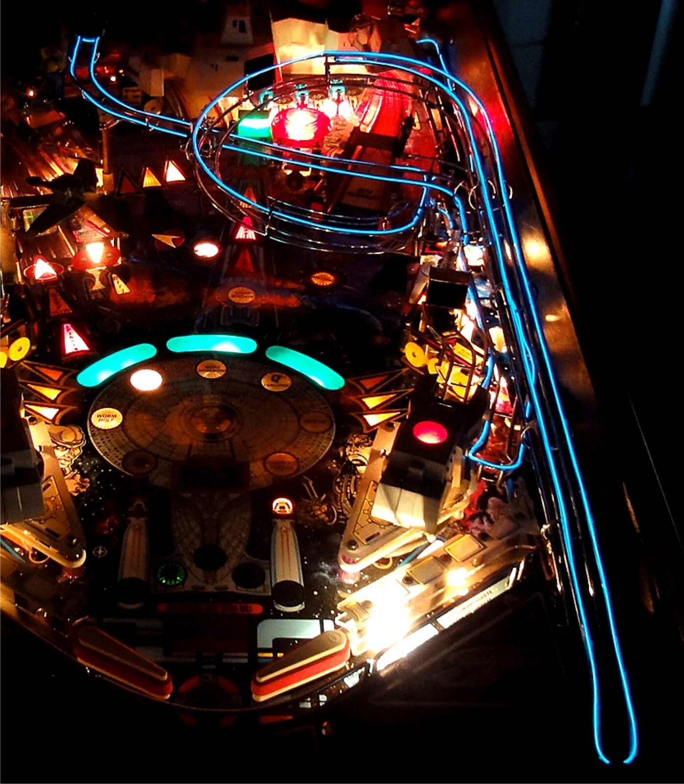 Star Trek the Next Generation Pinball  Light Wire Mod BLUE