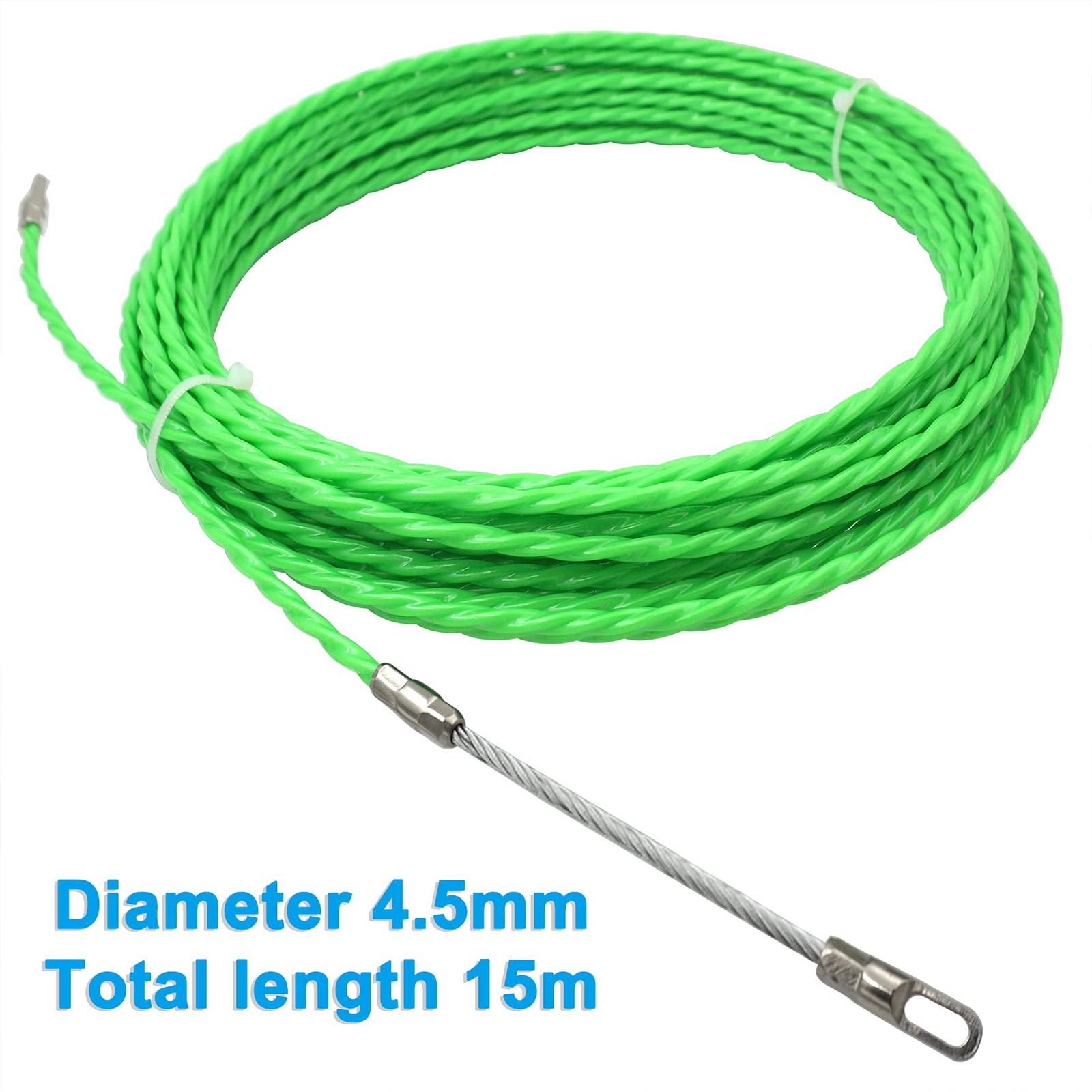 Fish Tape 49FT Wire Fishing Tools Cable Pulling Wire 4.5mm Diameter, Ideal fo...