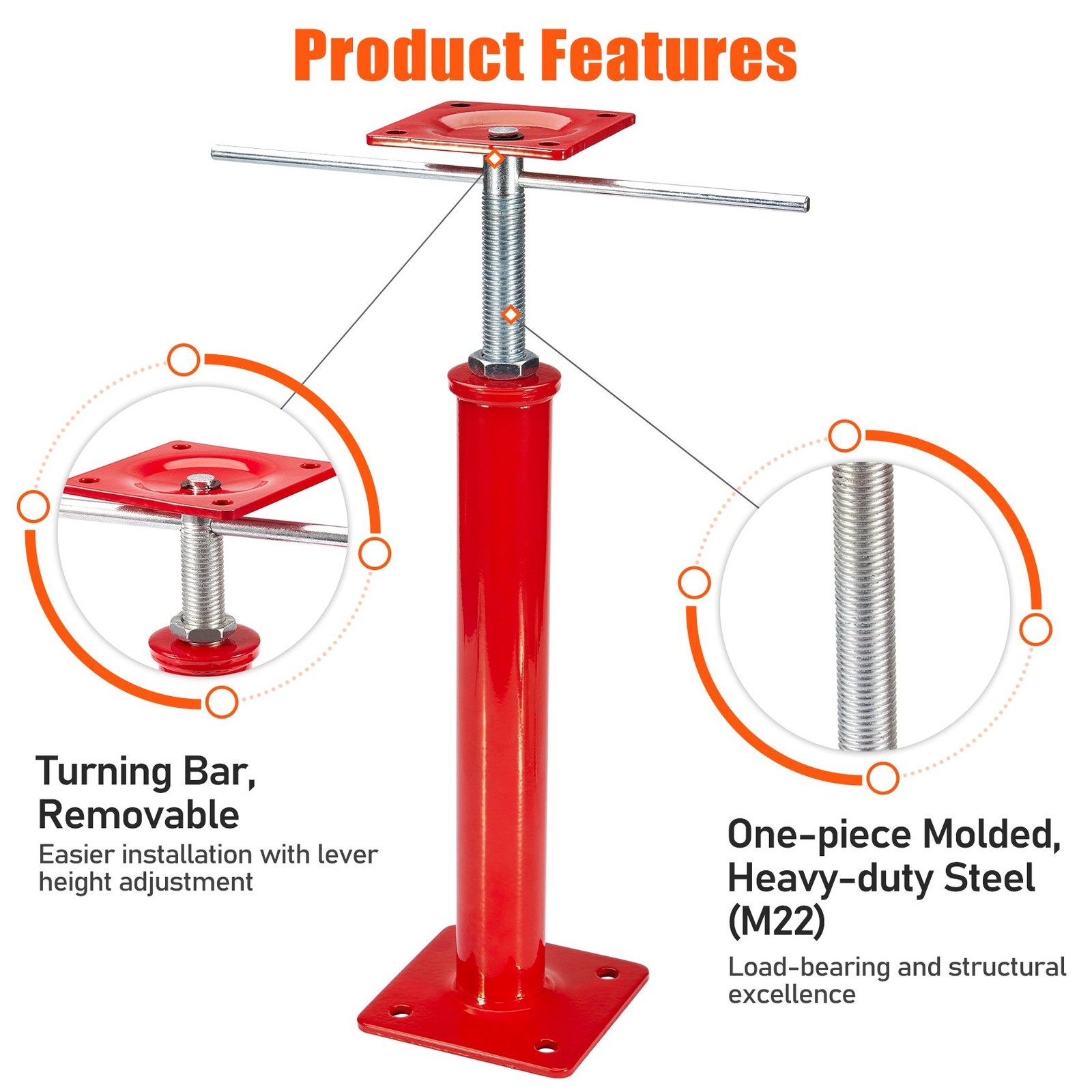 Universal Adjustable House Jacks for Leveling Crawlspace Cellar Ceiling 4Piece