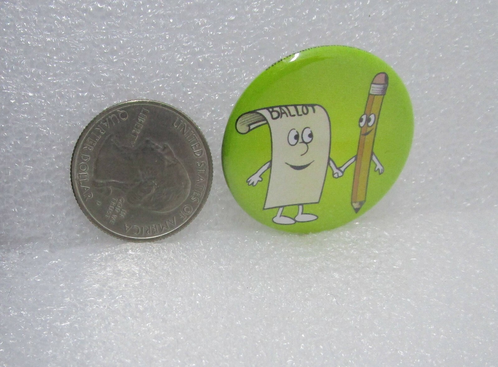 Ballot Paper & Pencil Button Pin