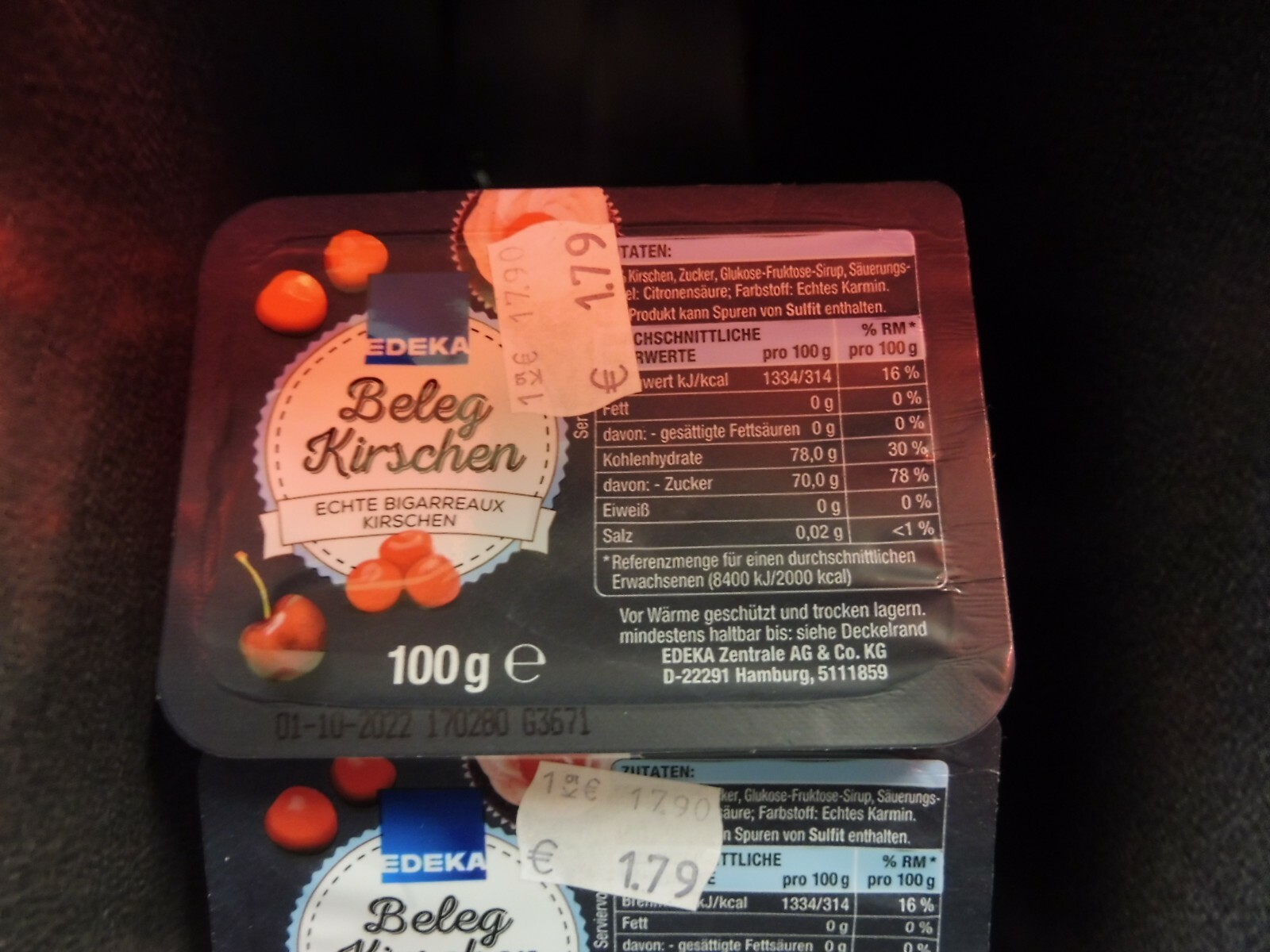 1 Pack Edeka Belegkirschen 100 Size