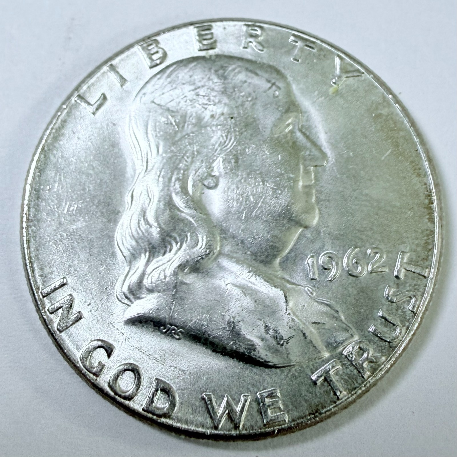 1962-P Benjamin Franklin Half Dollar 90% Silver ABOUT UNCIRCULATE DETAILS #10245