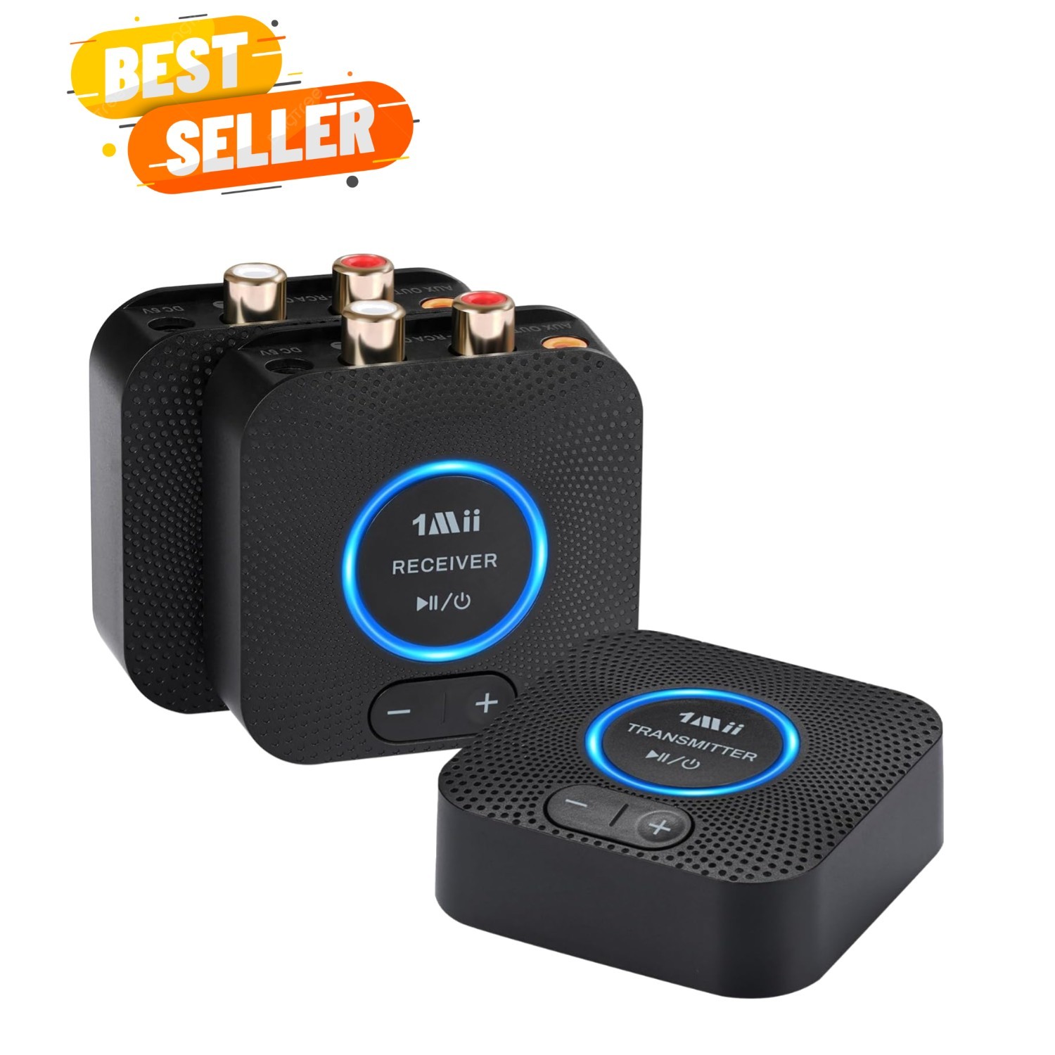 2.4GHz 1 TX+2 RX Wireless Audio Transmitter Receiver Set for TV, 25ms Low Lat...