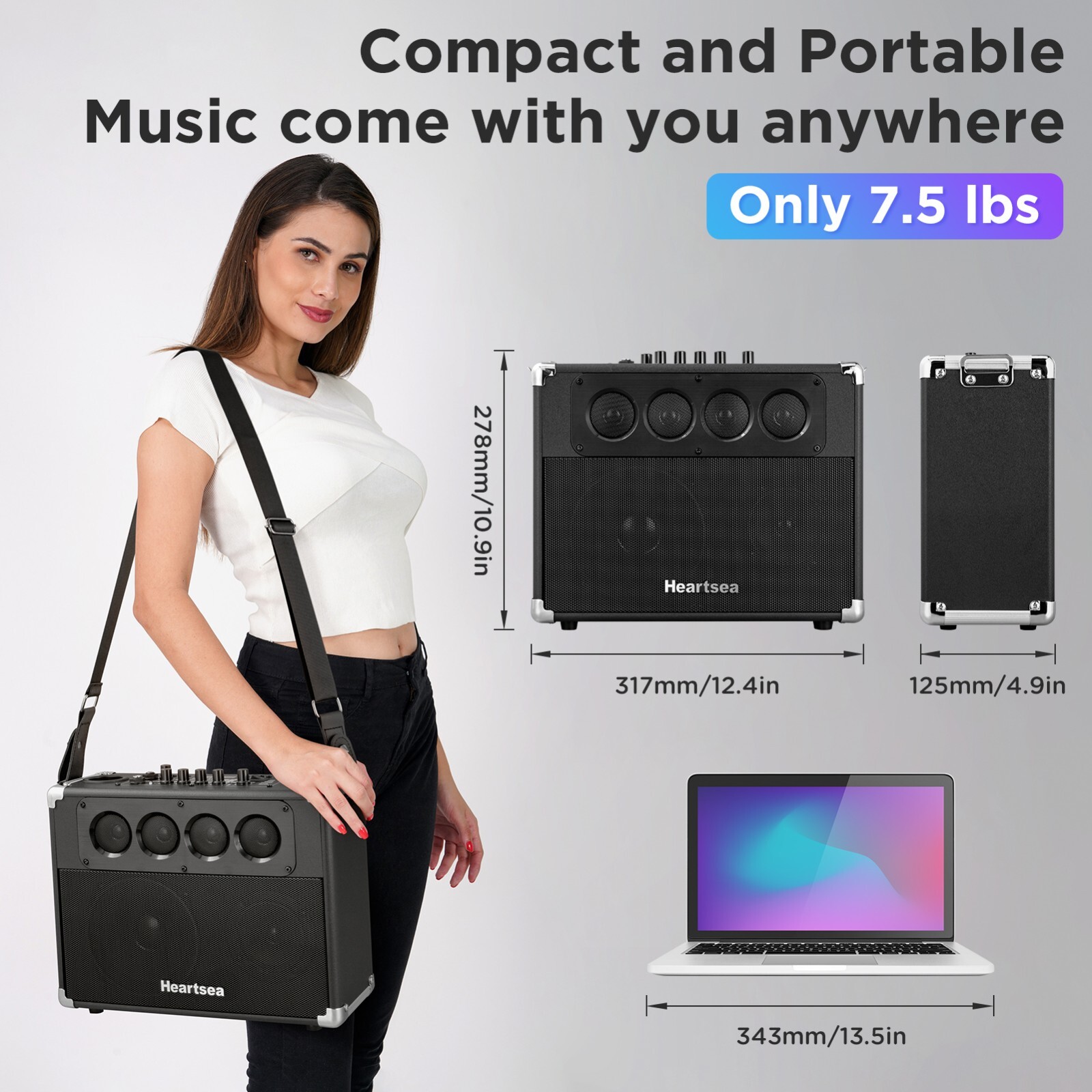 Portable Bluetooth Karaoke Machine with 2 Wireless Microphones