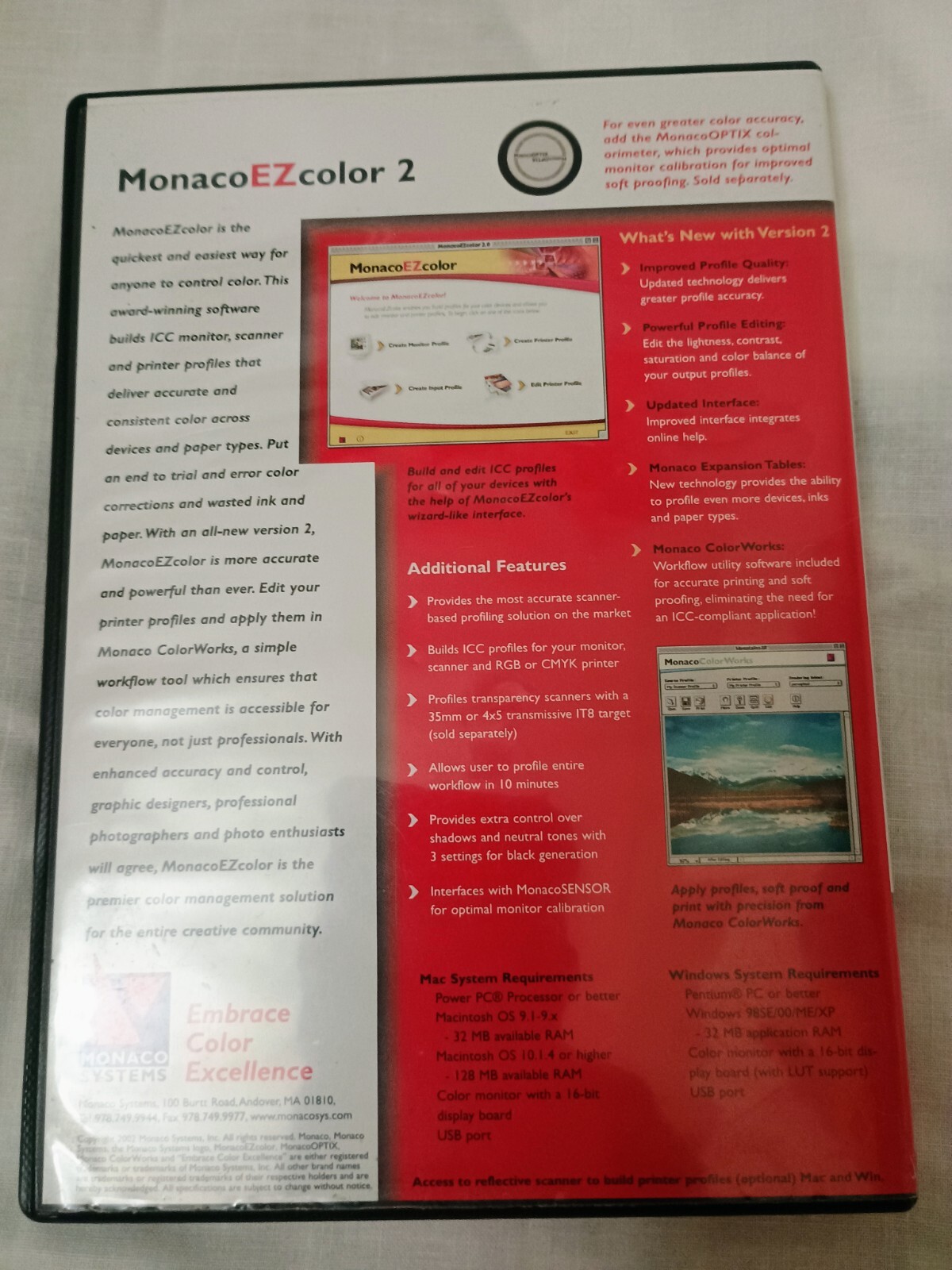 Monaco EZ Color 2 Windows and Mac CD Vers 2.6 2003