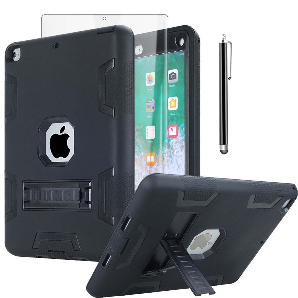 For iPad 6th/5th Gen Case 9.7" Shockproof Heavy Duty Cover + Screen Protector