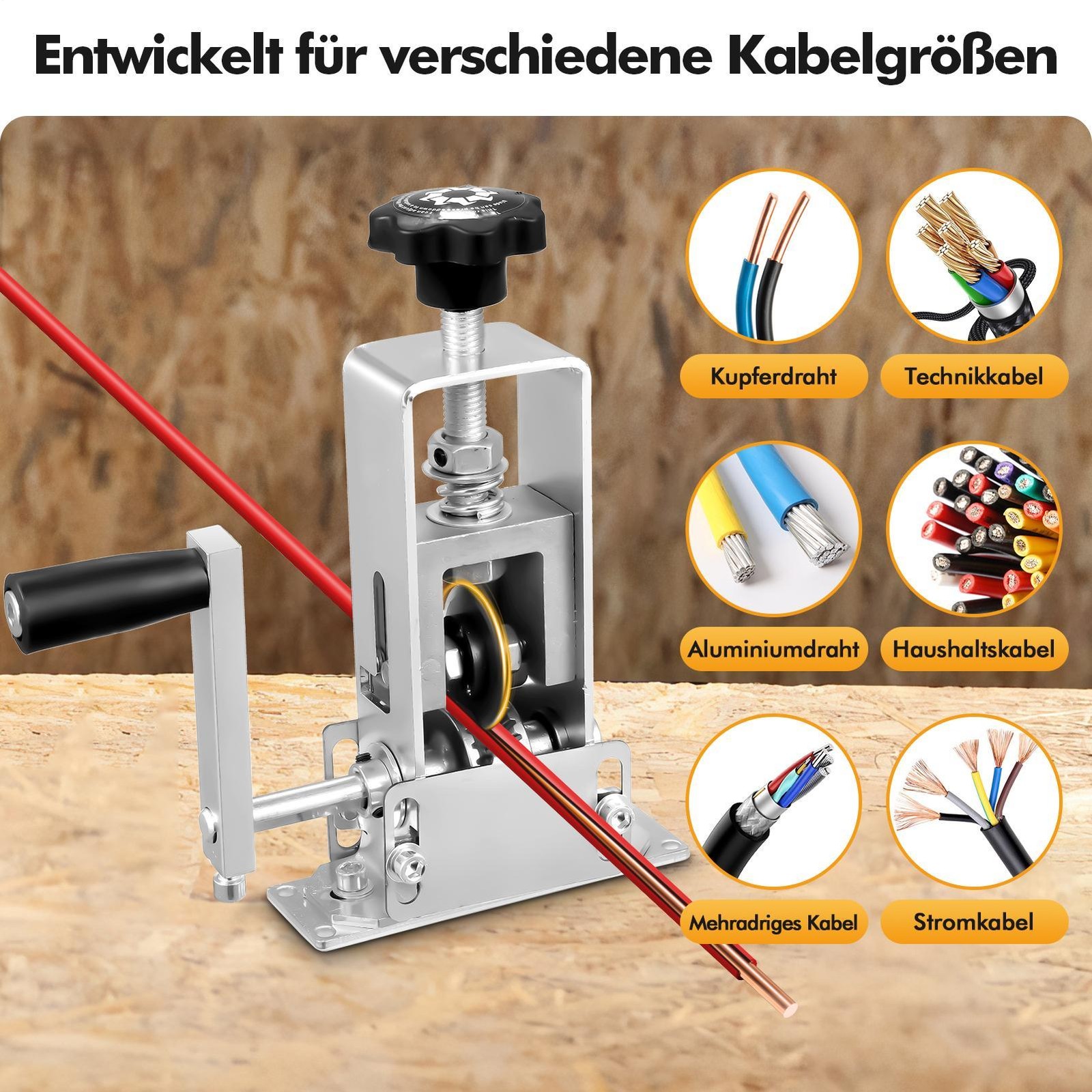 Manual Wire Stripping Machine Drill Powered Hand Crank Wire Stripper Tool 2-25MM