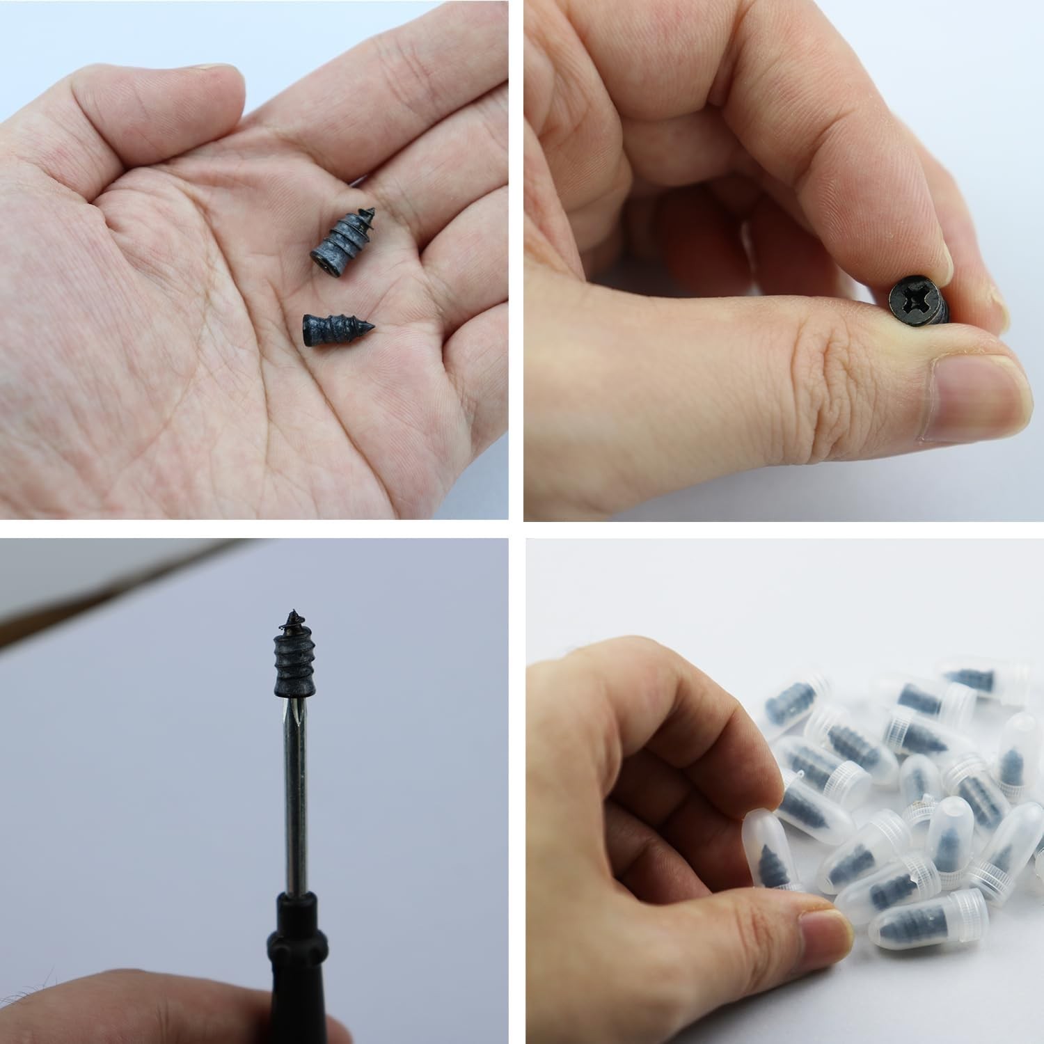 70Pcs Tire Repair Rubber Nails Tyre Puncture Repair Screws Kit w/ Screwdriver
