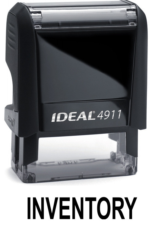 INVENTORY text on IDEAL 4911 Self-inking Rubber Stamp with BLACK INK