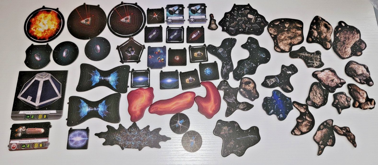 Star Wars X-Wing Miniatures Asteroids Bombs Debris Templates Cardboard