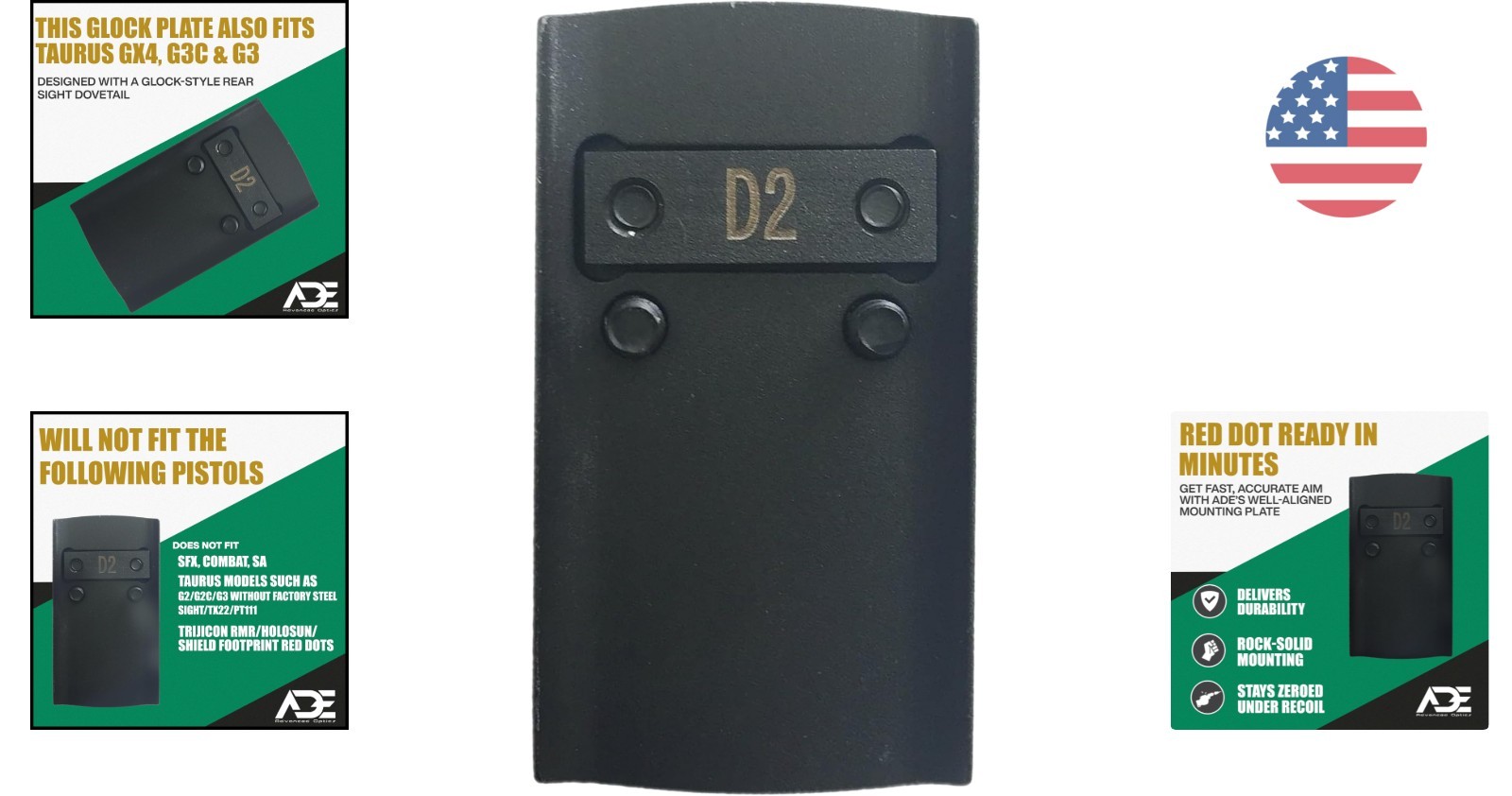 Red Dot Adapter Plate for Non-MOS Models - Fits Taurus TX22 & Canik TP9