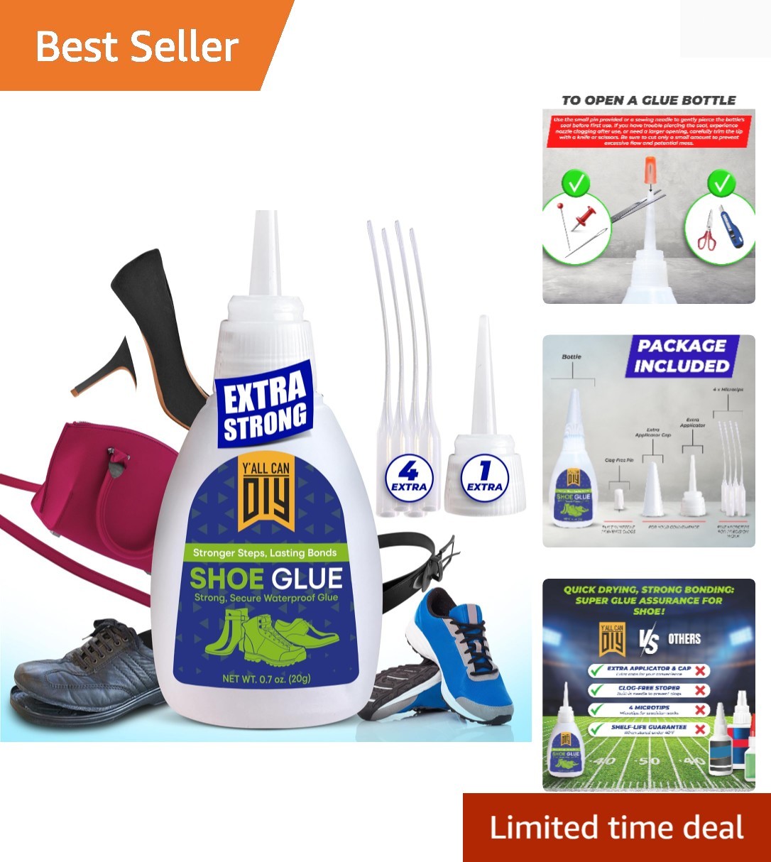 Y’allCanDiy Heavy Duty Shoe Glue - Waterproof and Fast-Drying Repair Solution