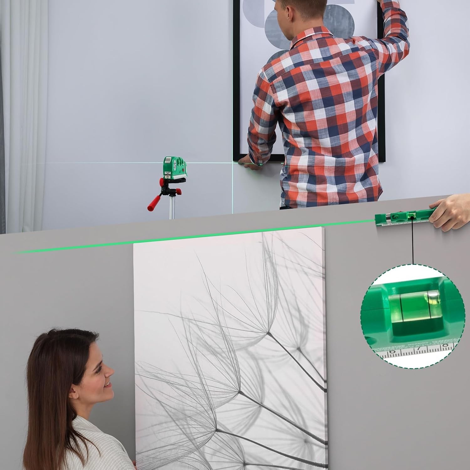 USB Rechargeable Laser Level Tool for Precise Vertical & Horizontal Lines