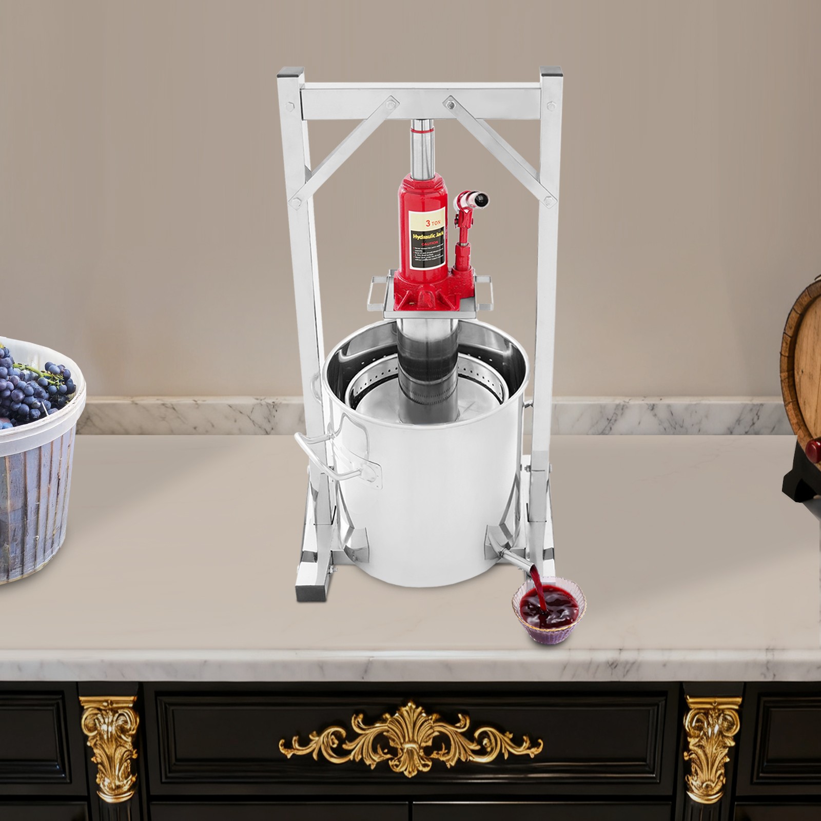 Fruit Wine Press, Hydraulic Jack Press Extractor, Manual Wine Press Machine Kit