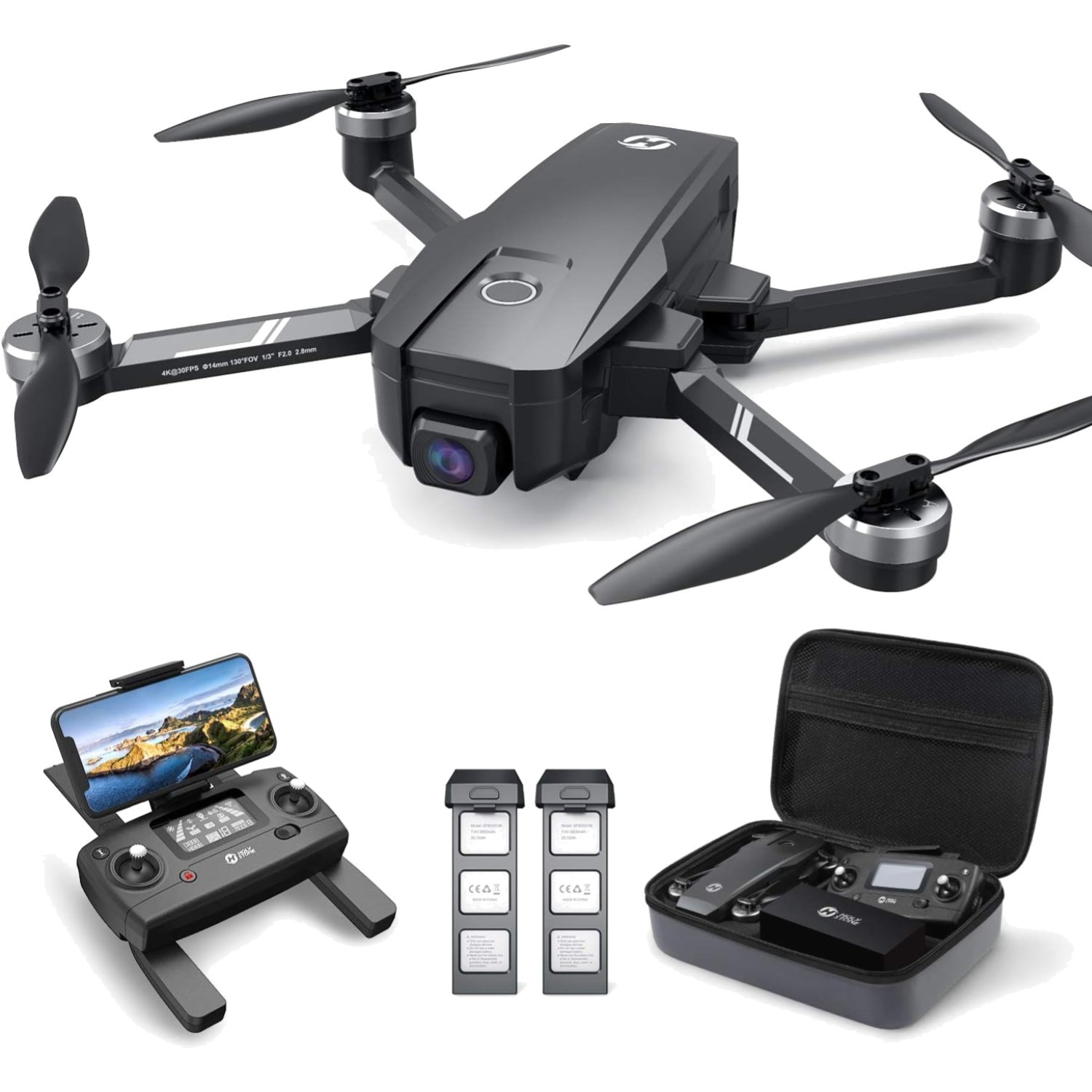 HS720E Drones with Camera for Adults 4K,Integrated Remote ID, 2 Batteries 46 ...
