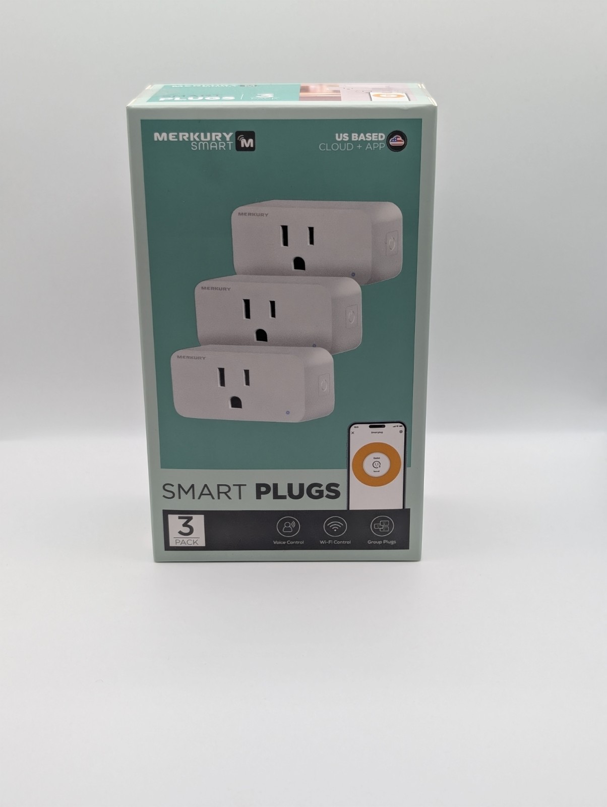 Merkury Smart Wi-Fi Plug, Compatible W Alexa & Google Assistant, 3 Pack, 15 Amp