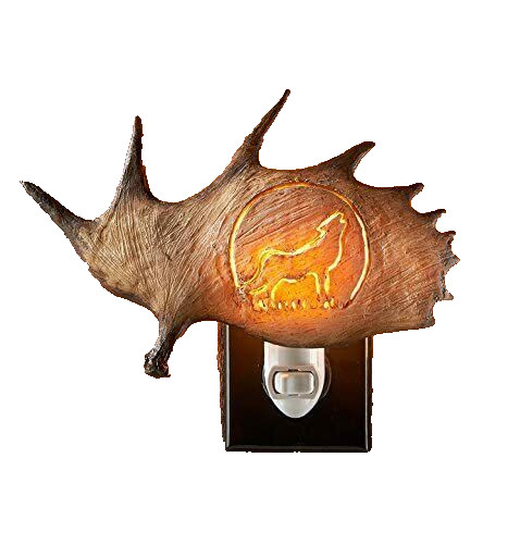 Wolf Antler Night Light Bedroom Cabin Woods Home Lake House Child Cayote Howl