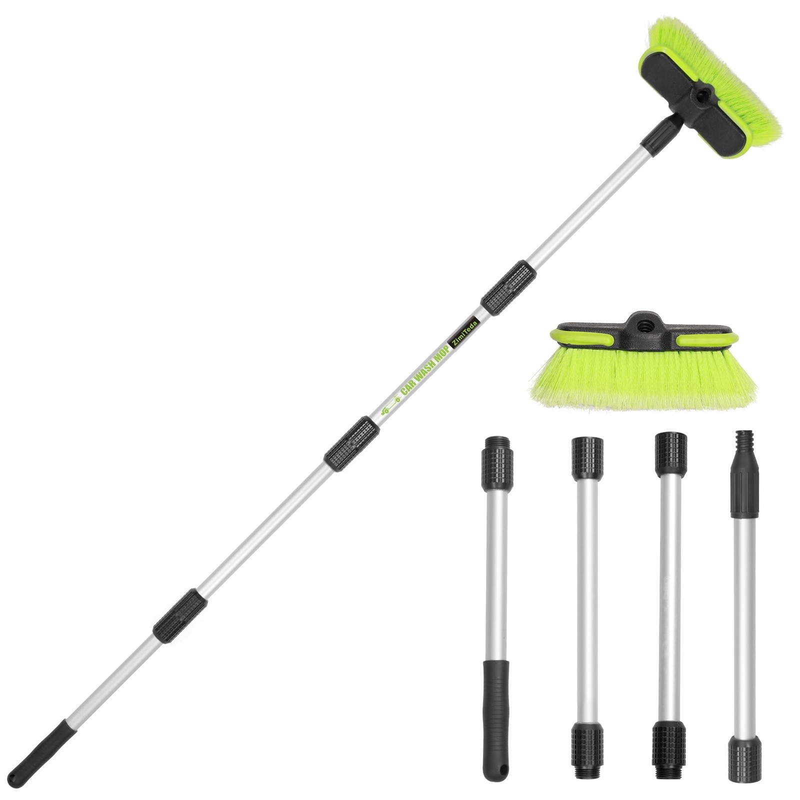 "65” Car Wash Brush with Extendable Handle for RV, Boat, Truck, and Solar