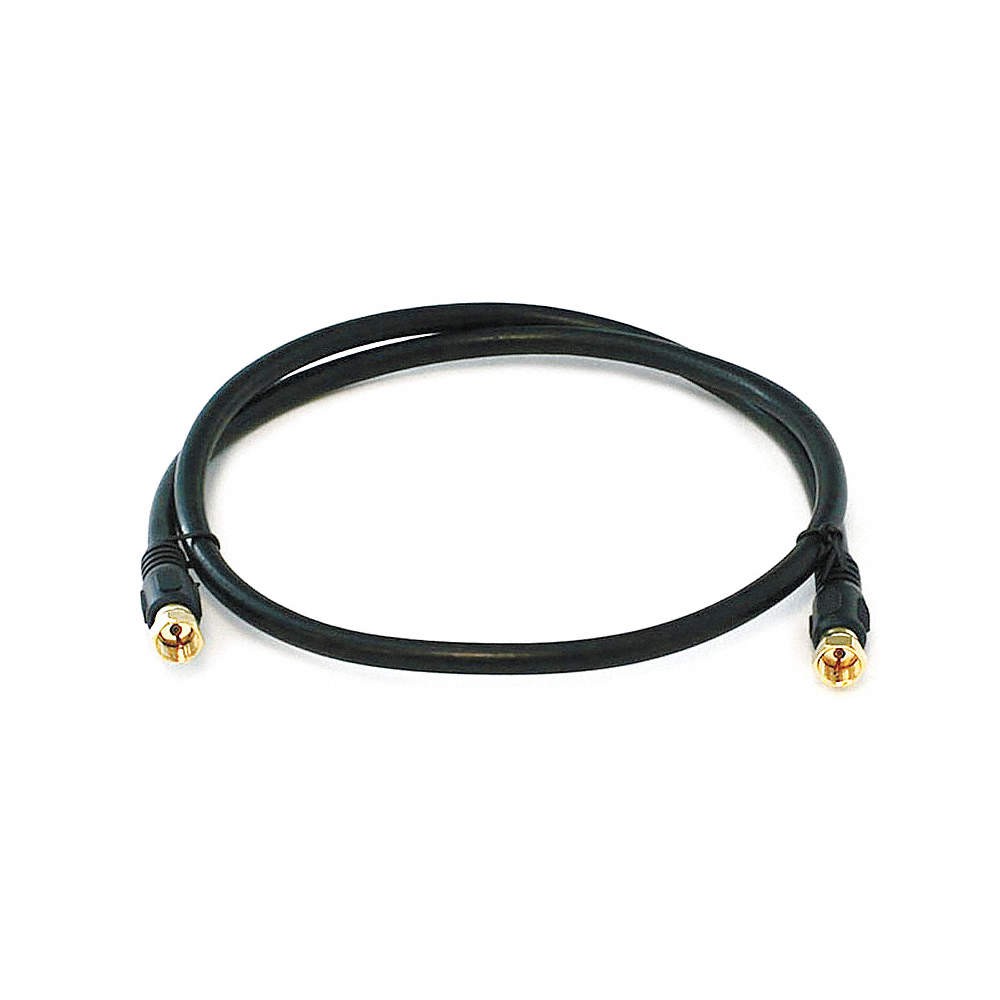 MONOPRICE 3030 Coaxial Cable,RG-6,3 ft.,Black 5RGN5