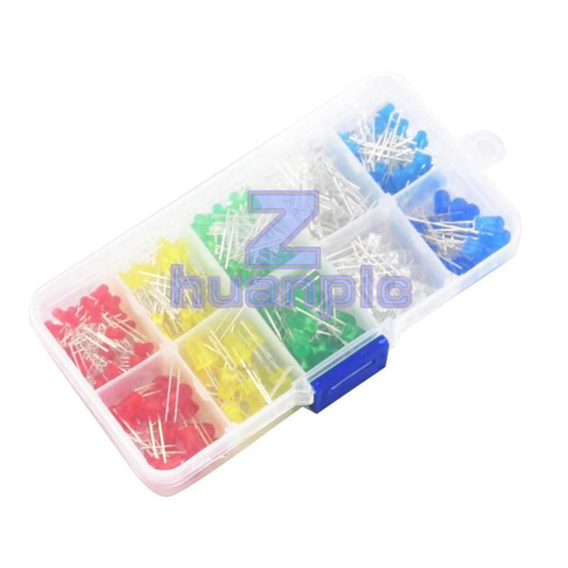 200 PCS 3MM 5MM LED LIGHT WHITE YELLOW RED GREEN ASSORTED ASSORTMENT KIT DIY SET