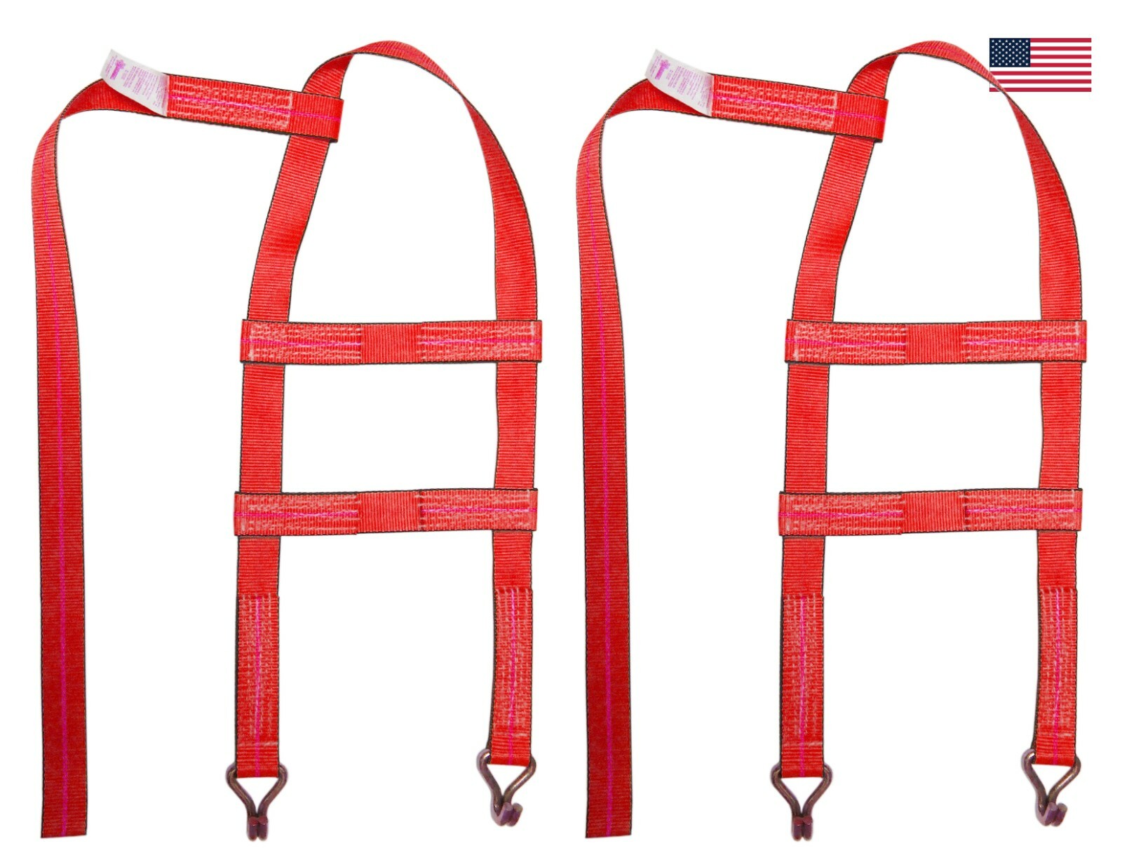 2 Pack Demco Wheel Basket Straps Red Car Hauler Tow Dolly J Hook 3335 lb