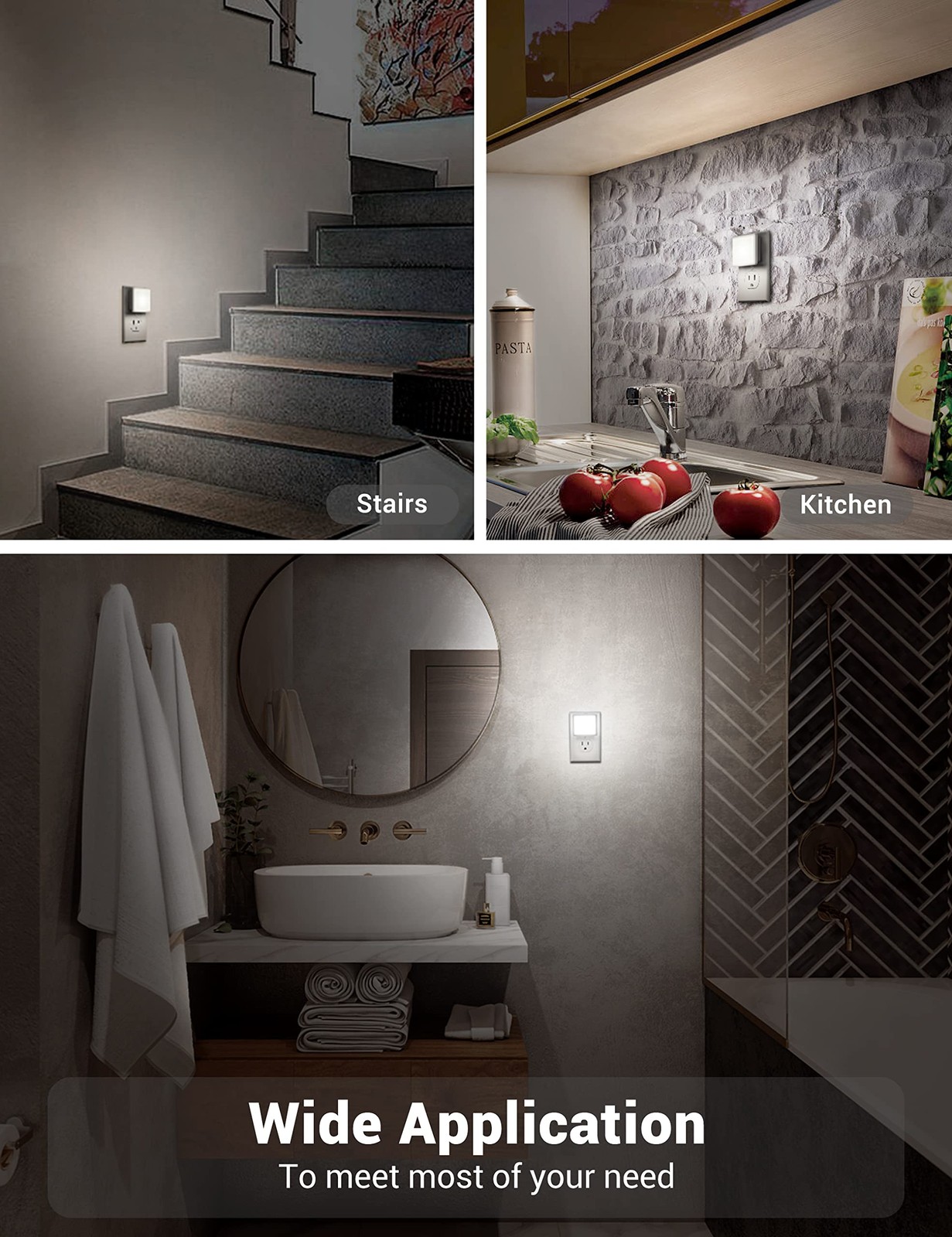 Night Lights Plug Into Wall Led Night Light With Light Sensors2 Pack 5000k Bri