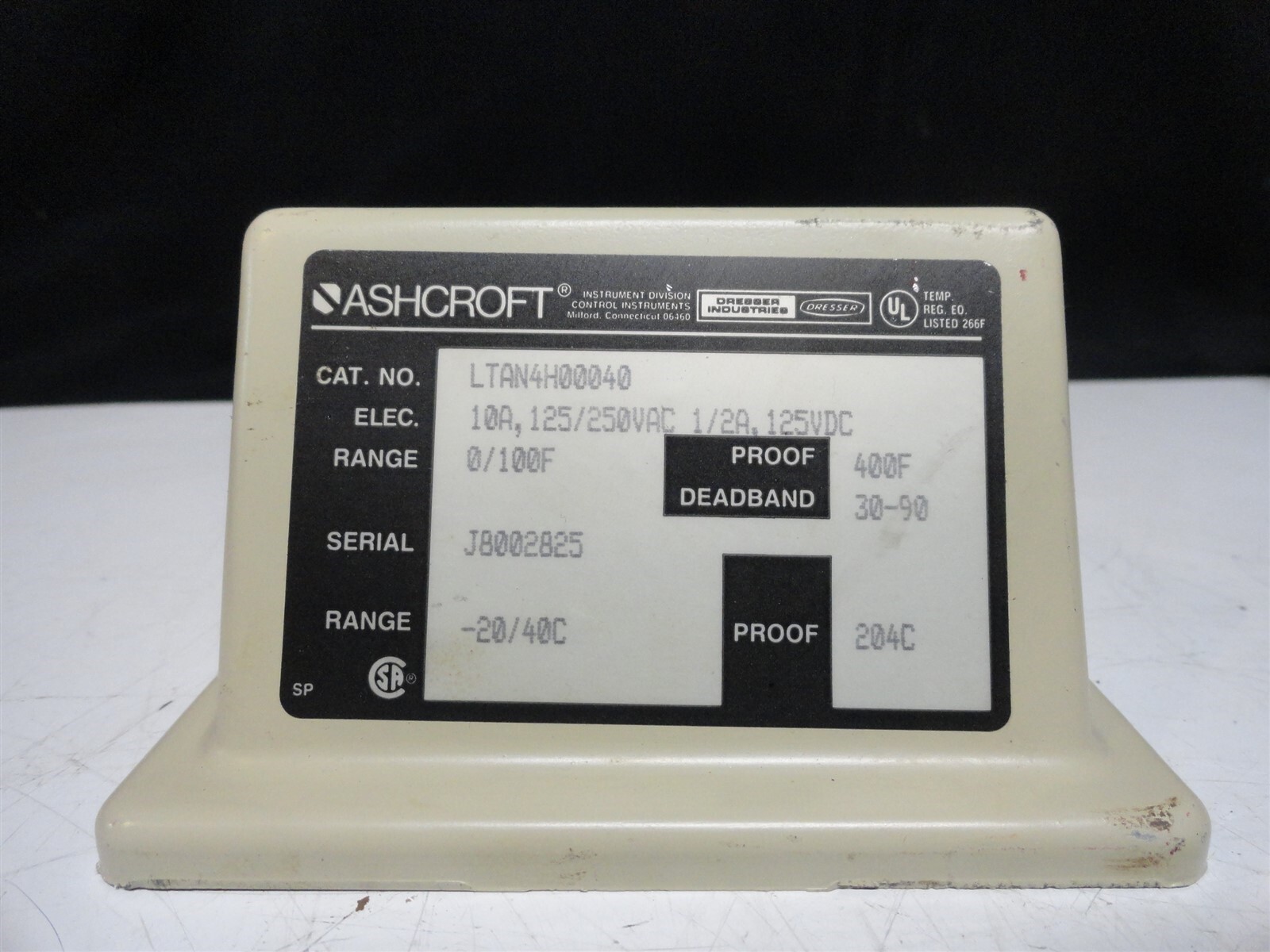 ASHCROFT ~ Explosion Proof Temperature Sensor ~ LTAN4H00040 ~ 10A ~ 0-100° f