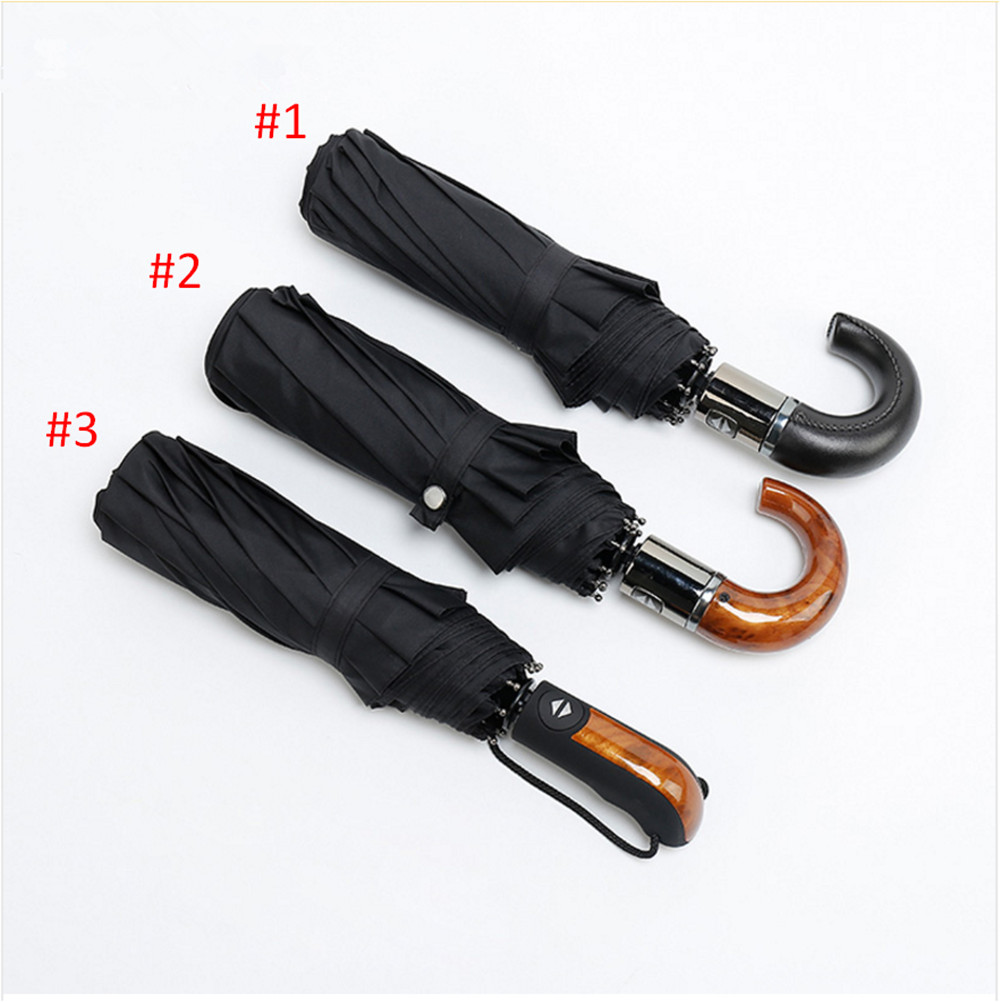 1PC Automatic Umbrella 10Ribs Strong Wind Resistant 3 Folding Business Umbrella