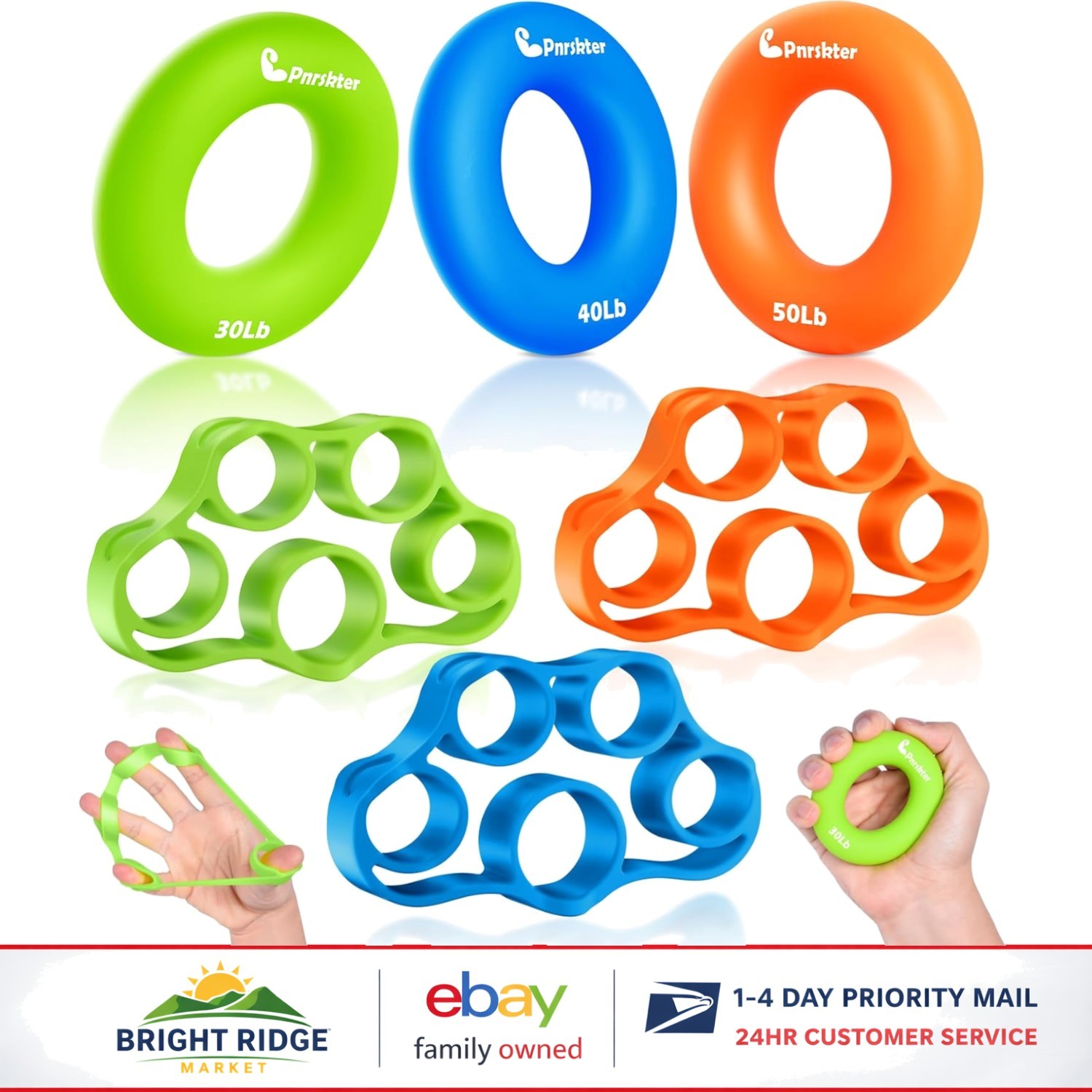 Multicolor Hand Grip Strengthener for Improving Finger Dexterity and Strength