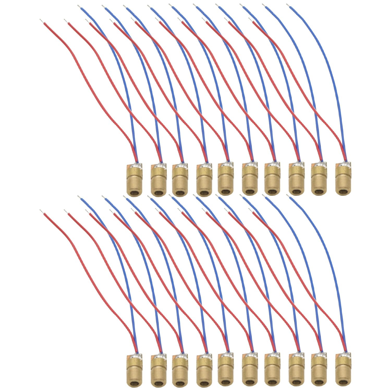 20pcs 3v~5V 650nm 5mW Red Dot Laser Head Red Laser Diode Laser Tube Head Outer D