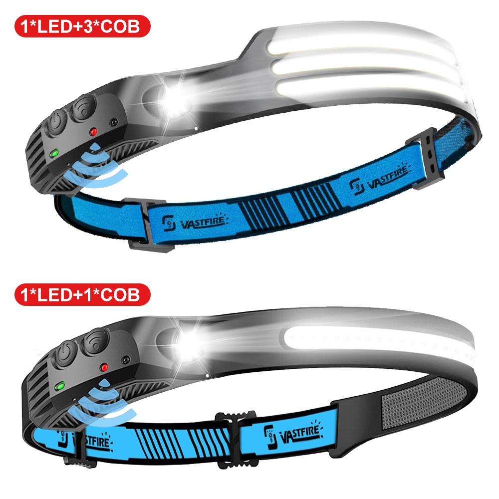 Sensor Motion LED Headlamp Worklight Head Light USB Rechargeable COB Light Bar