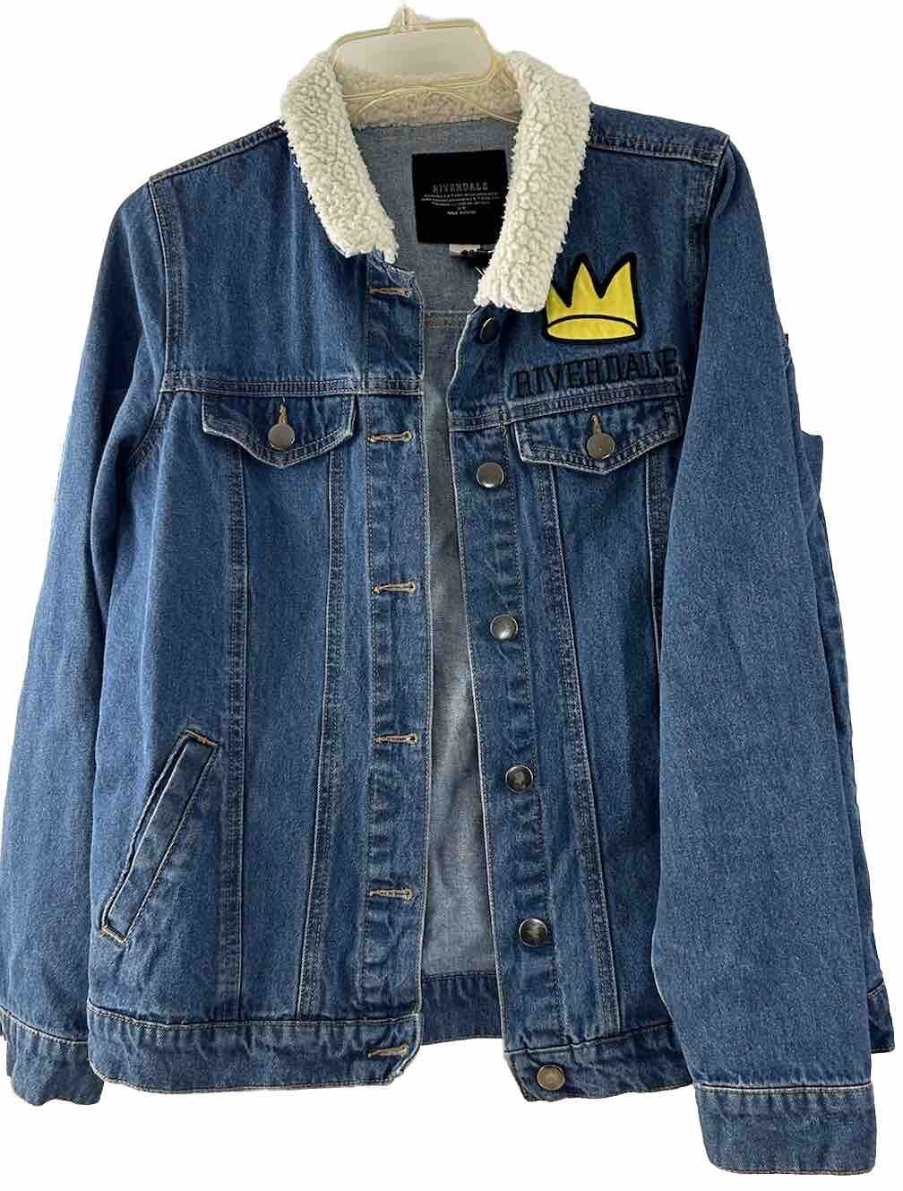 Riverdale Women Denim Jacket Size S Jughead Jones Wuz Here Sherpa Cotton Archie