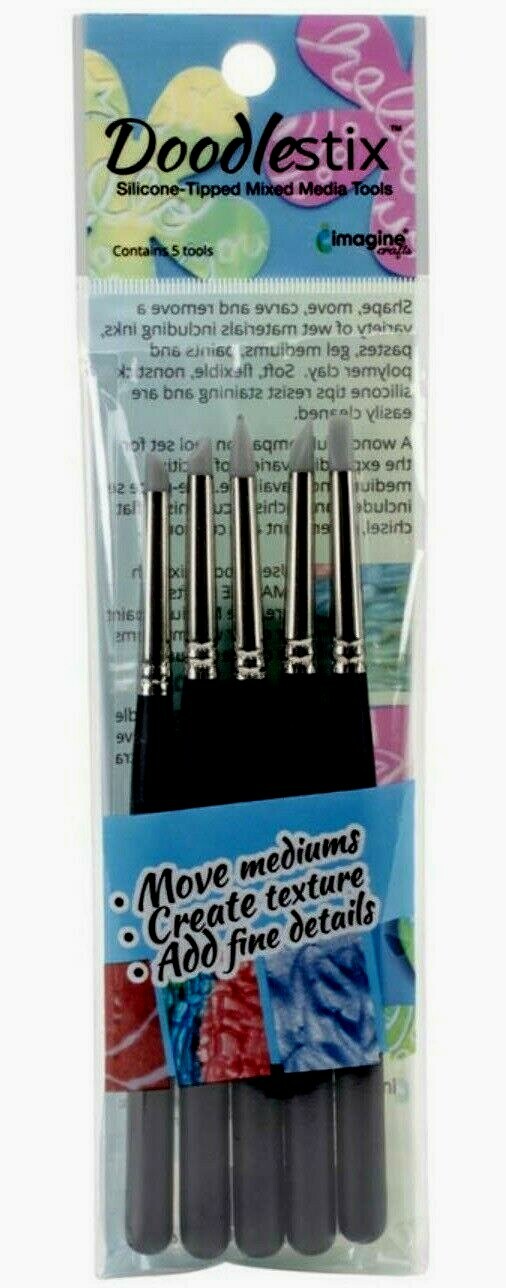 Imagine Crafts Doodlestix Silicone Tipped Mixed Media Tools 5 Tips Set