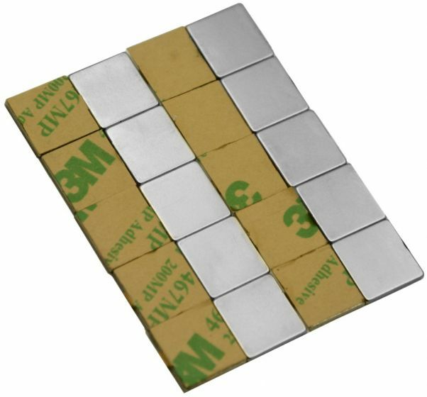 1/2" x 1/2" x 1/16" Block Magnets - Adhesive Backed - Neodymium Magnets