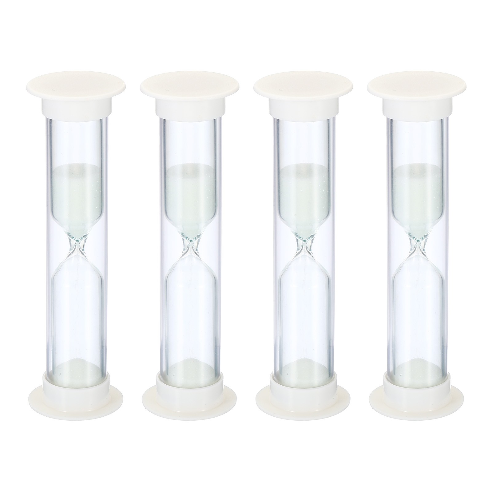 3 Minute Sand Timer, 4Pcs Small Sandy Clock, Count Down Sand Glass White