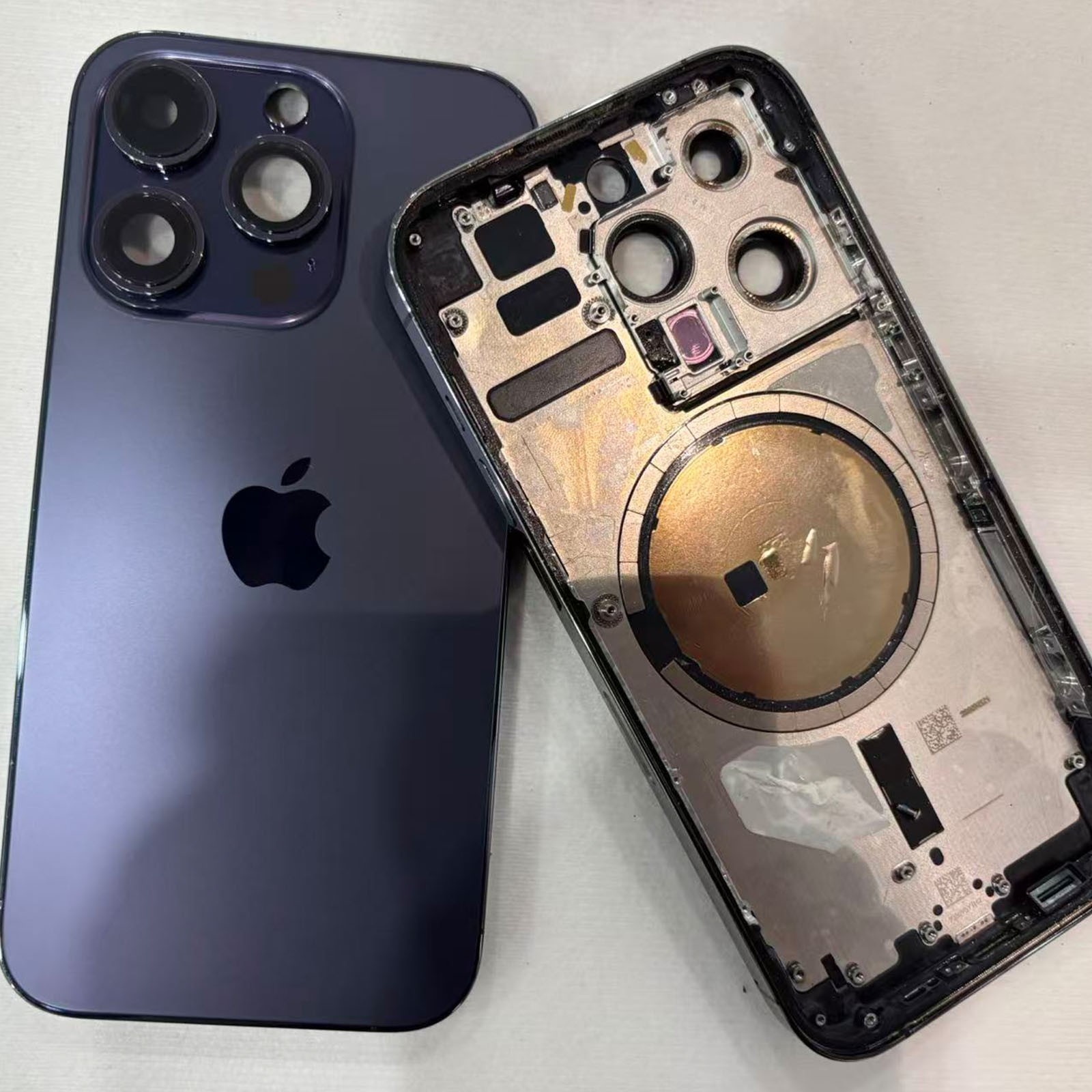iPhone 14 Pro Rear Housing Mid Frame Assembly Purple Pulled Replacement A Grade