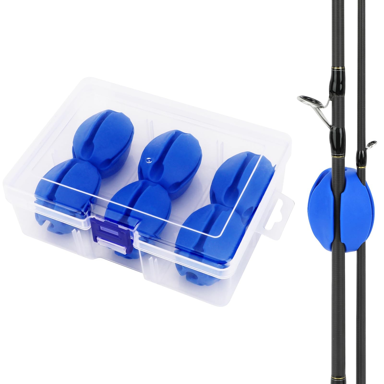 SAN LIKE Fishing Rod Fixed Balls Racks 6PCS Portable Silicone M, Blue