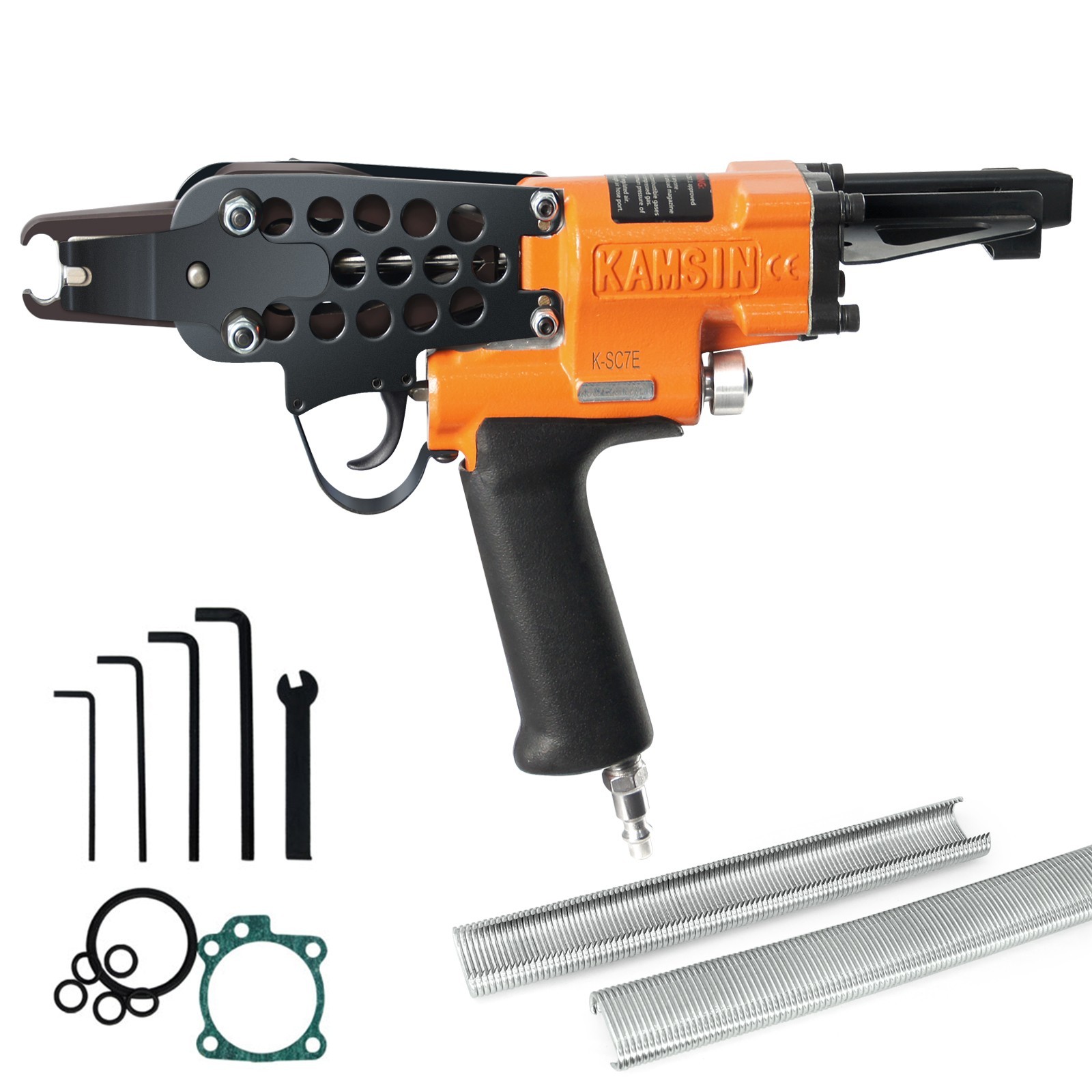 KAMSIN SC7E 15 Gauge  3/4" Pneumatic Hog Ring Gun C-Ring Tool for Mattress Sofa
