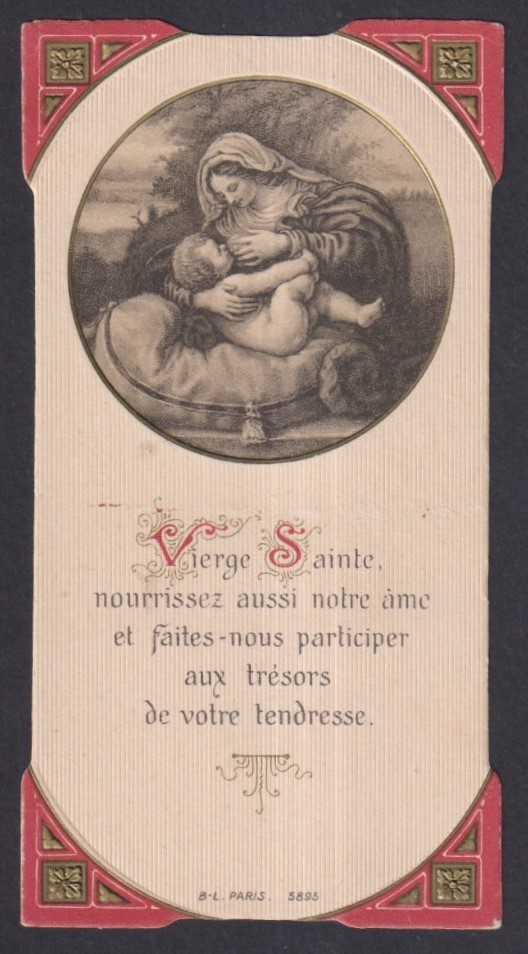 Holy card antique de la Virgin santino image pieuse estampa