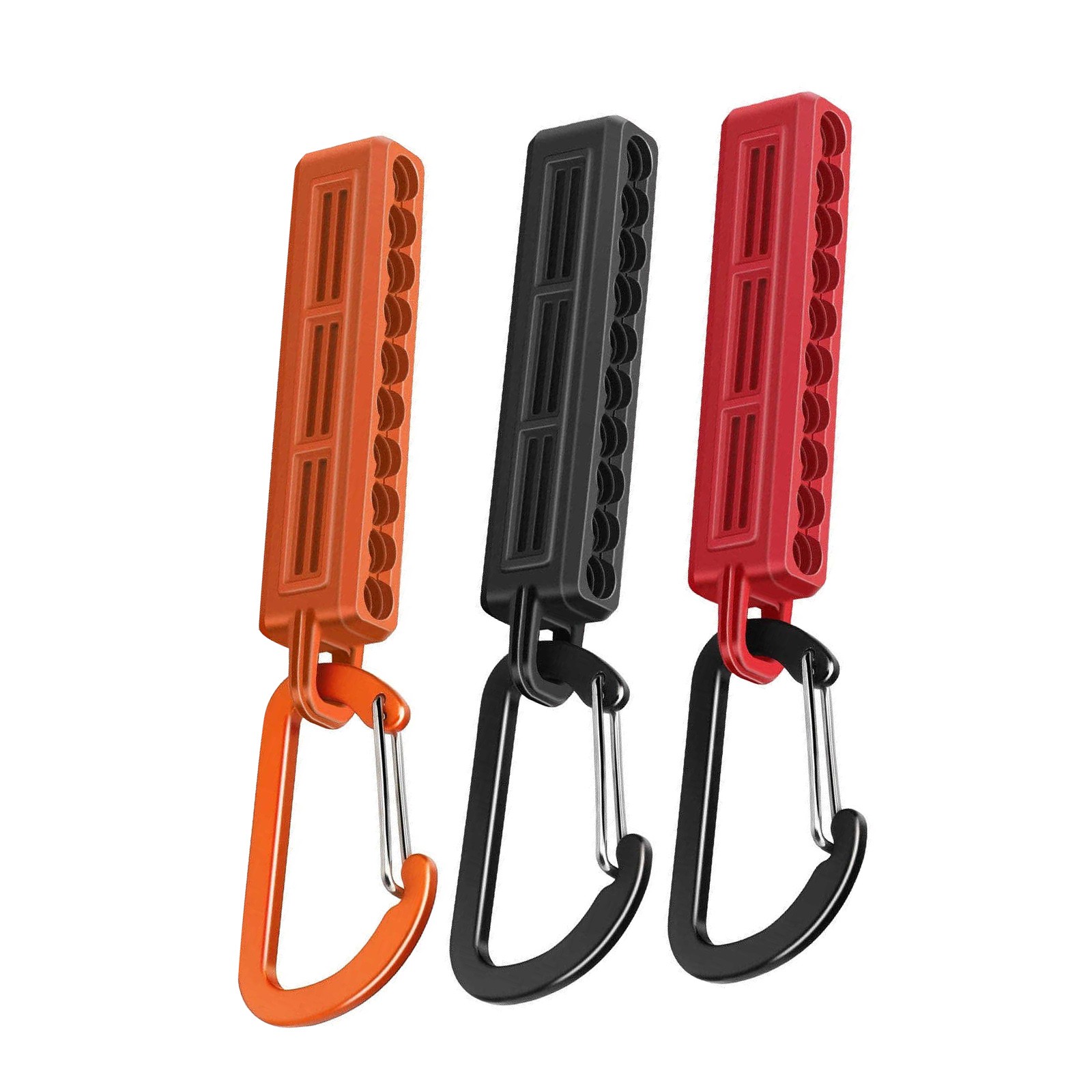 3x 1/4" Hex Bit Holder Storage Rail Color Coded Bit Organizer With Carabiner