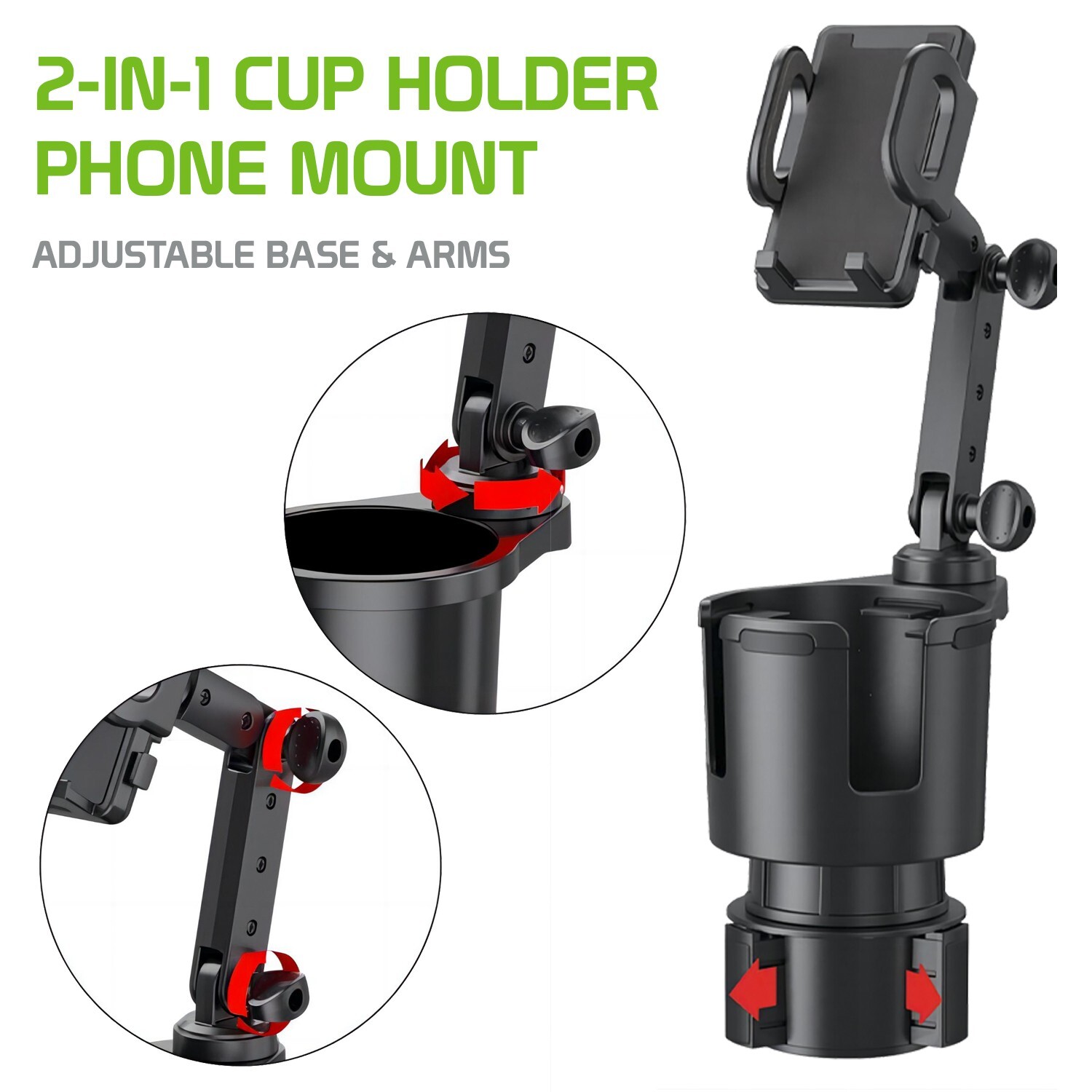 Cellet 2-in-1 Cup Holder Phone Mount – Secure, Adjustable & Versatile