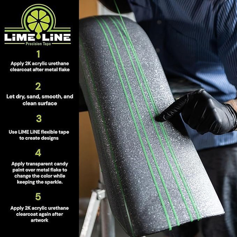 Lime Line Crushed Glass Metal Flake for Custom Paint