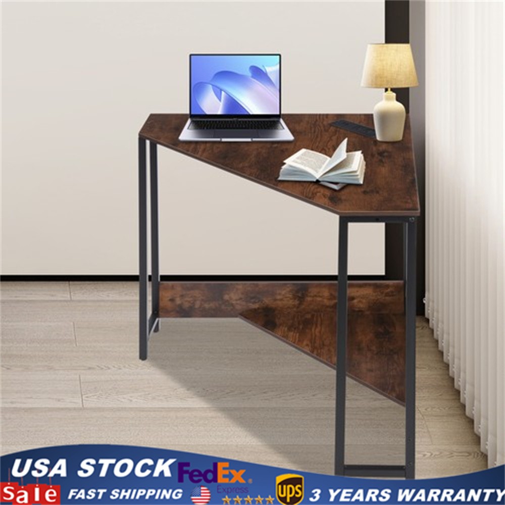 Corner Desk, 75cm Height Small Computer Desk with Power Outlets, Gaming Desk