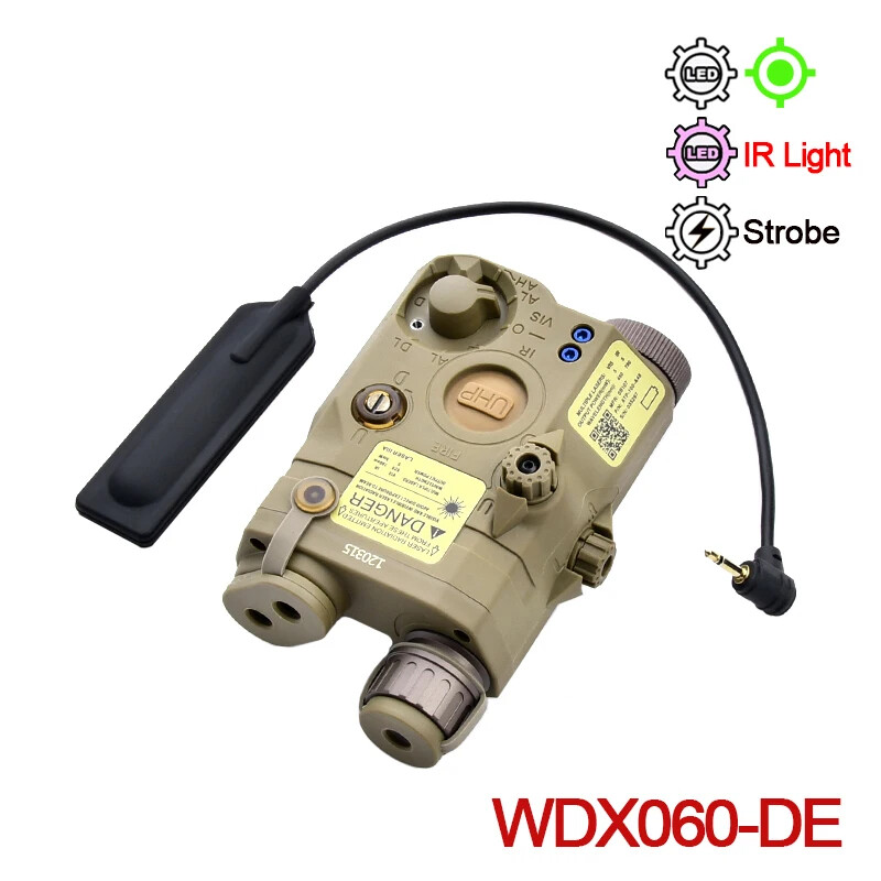 Airsoft UHP PEQ 15 Green Blue Laser Indicator Strobe Flashlight IR Fill Light