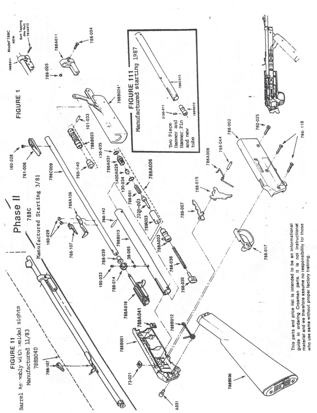 Crosman Model 788 Seal Kit All Phases
