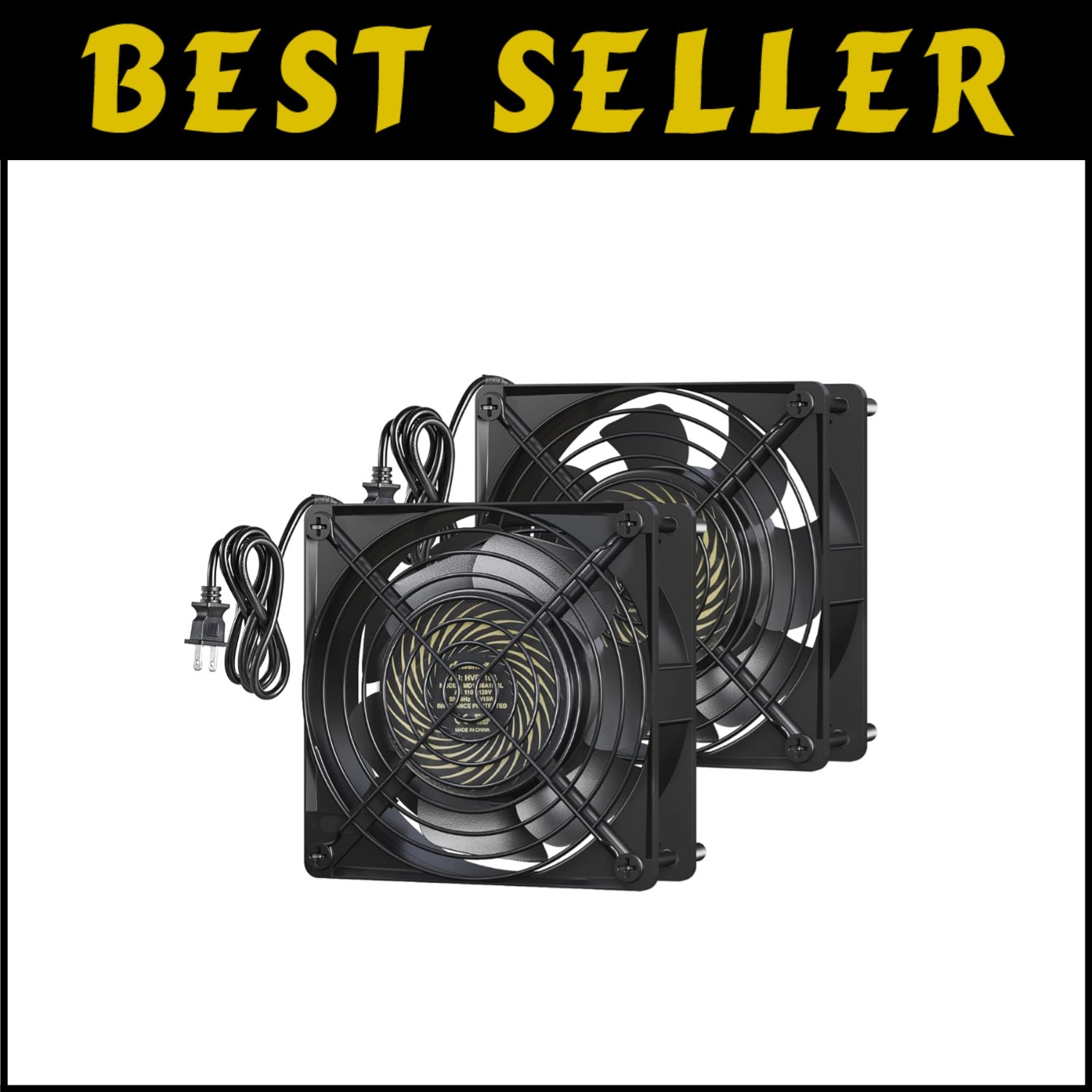 Durable 2 Pack 120V AC Exhaust Fans - 2850 RPM, Ideal for Refrigerators & More