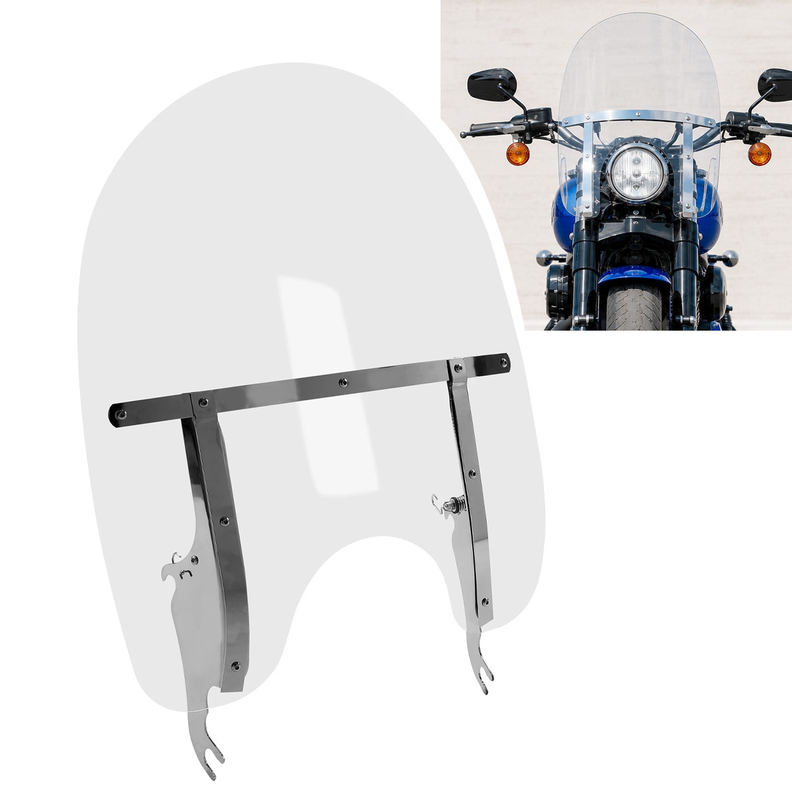 26" Clear Front Windscreen Windshield For Harley Softail Fatboy FLS FLST 2000-17