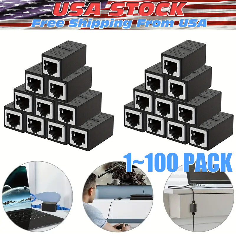 RJ45 Inline Coupler Cat7 Cat6 Cat5e Cat5 Ethernet LAN Network Cable Adapter Lot