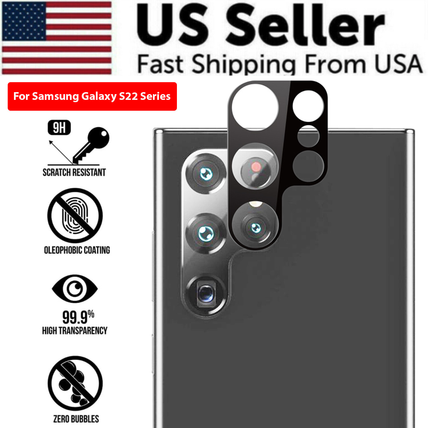 For Samsung Galaxy S22 S23 Plus Ultra Tempered Glass Camera Len Screen Protector