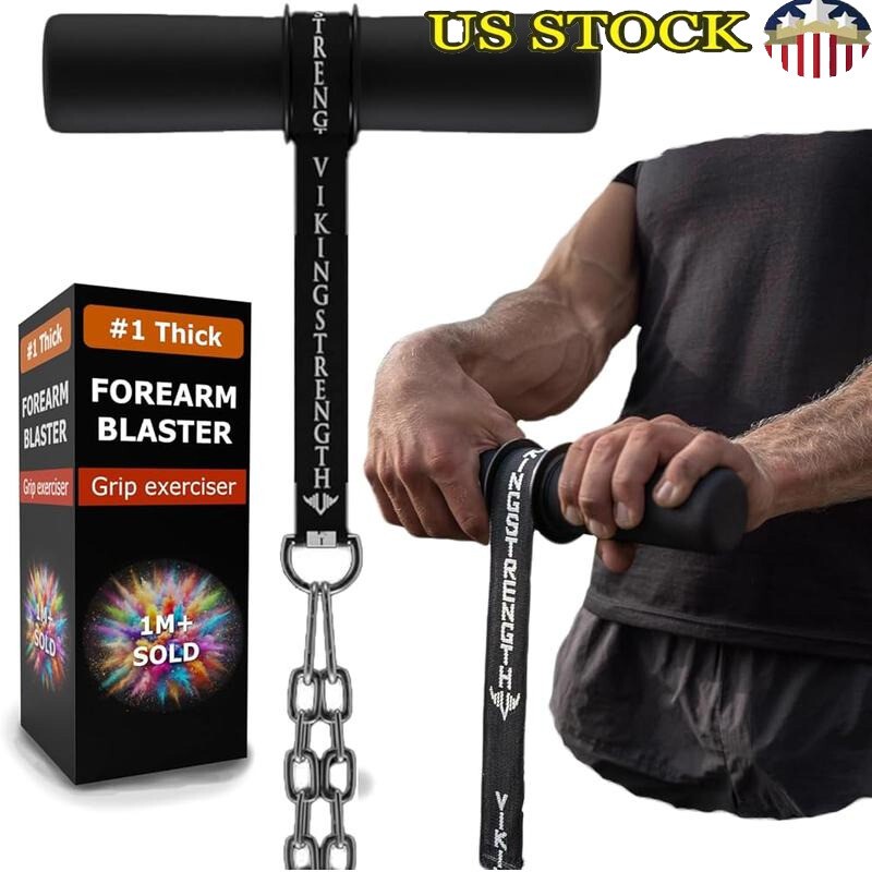 Thick Grip Forearm Blaster Adjustable Wrist Roller Strength Training Equipment